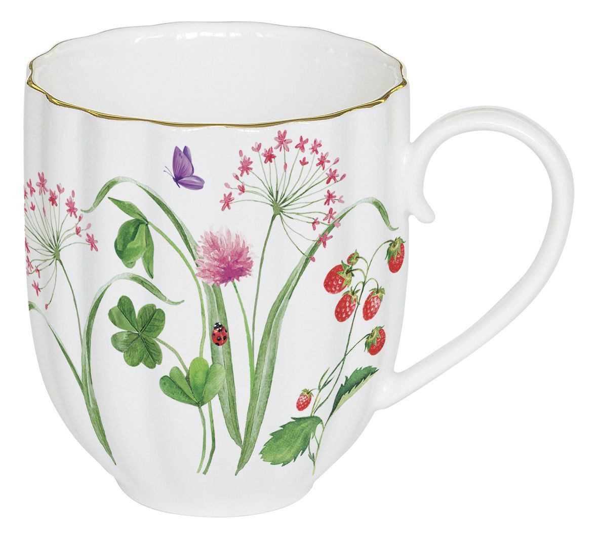 EasyLife Tasse En Plein Air, Porzellan, Handwäsche empfohlen, Mehrfarbig, Motiv: Frühlingswiese, Höhe: 9.5cm