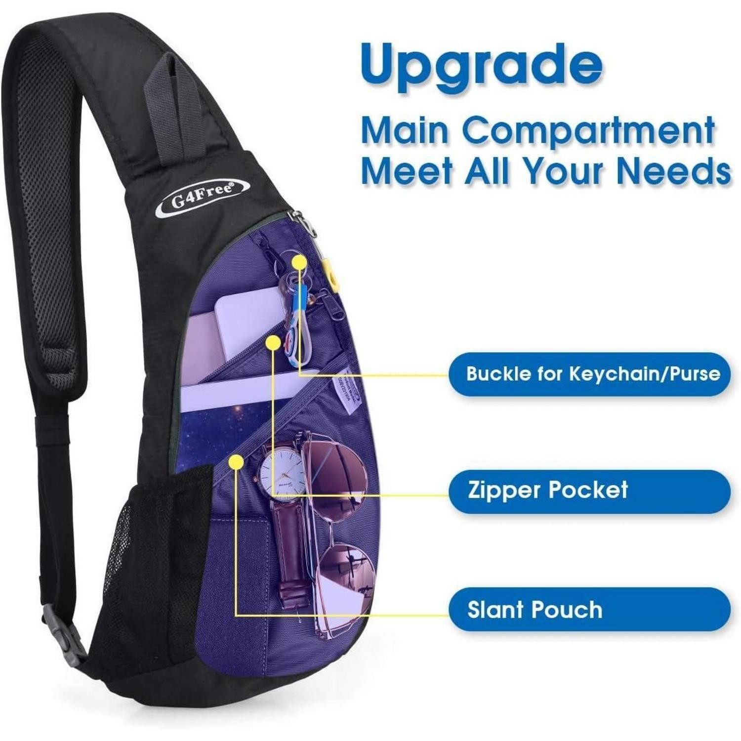LuxusKollektion Daypack Brusttasche Sling Umhängetasche Rucksack S Schwarz und Dunkelgrün