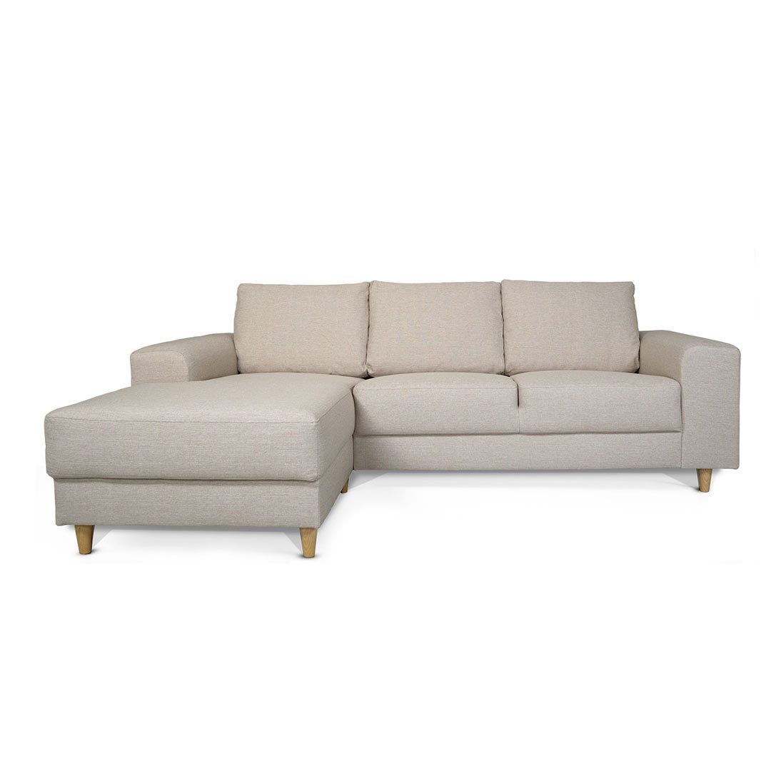 ebuy24 Sofa Nordic Sofa mit Chaiselong links gewendet hell bei