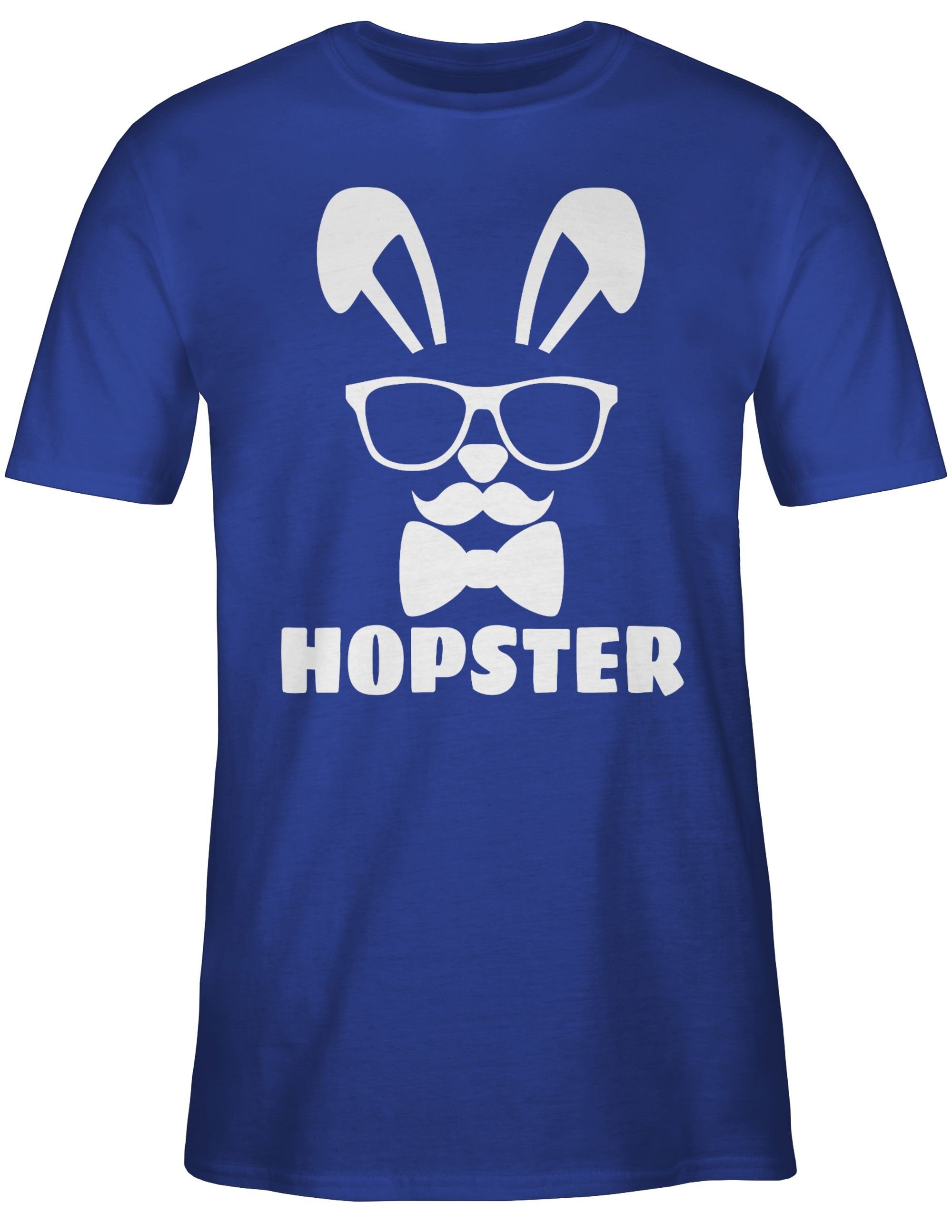 kleine T-Shirt als Royalblau Kleinigkeit mit - Hopster zu Oster weiß Ostergeschenke Shirtracer T-Shirt - Premium Osterhasen, 2 Ostergeschenke Herren - Partner für oder Ostern, Geschenke -