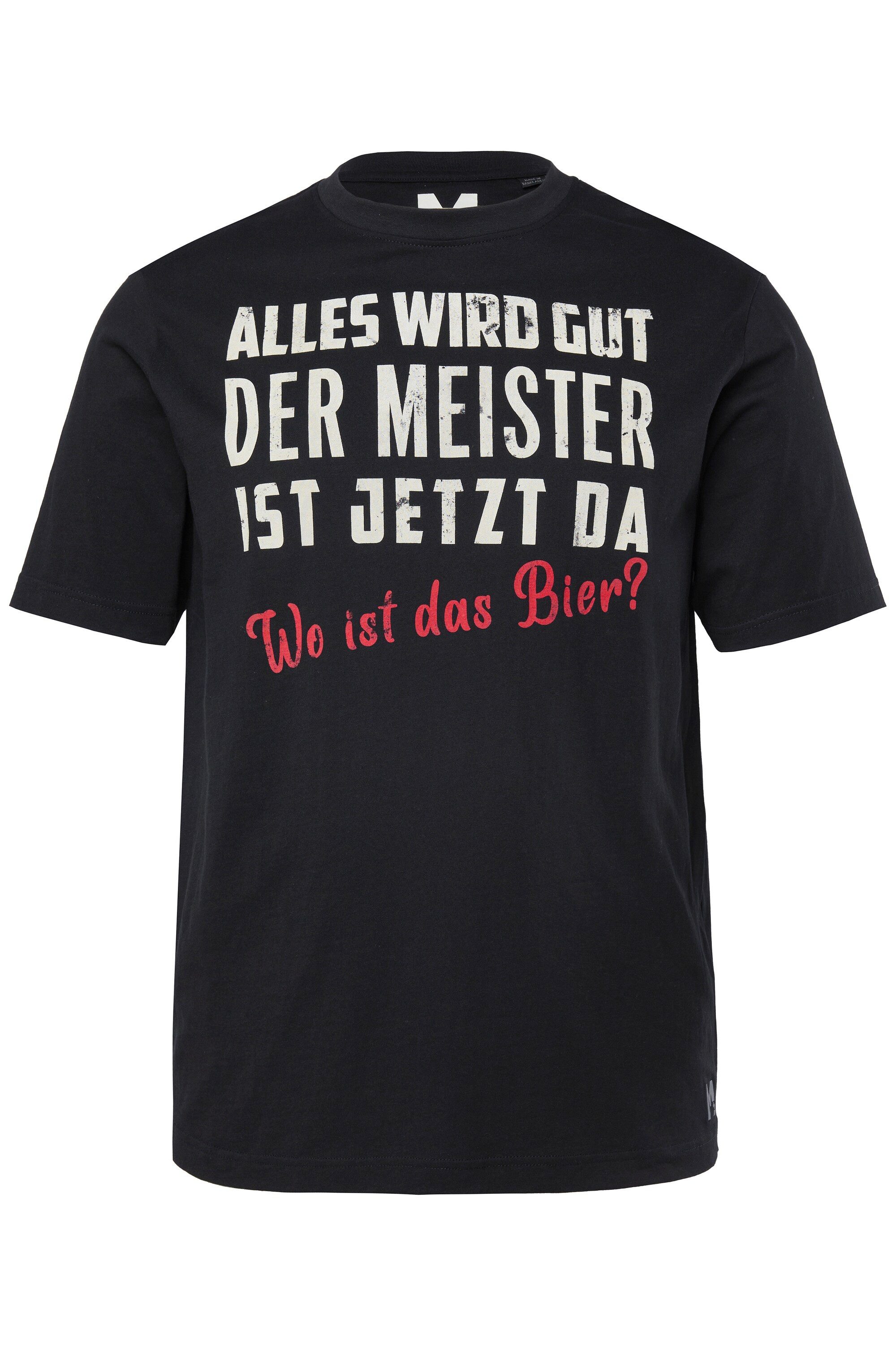 Men Plus T-Shirt Men+ T-Shirt Halbarm Brustprint bis 8 XL günstig online kaufen