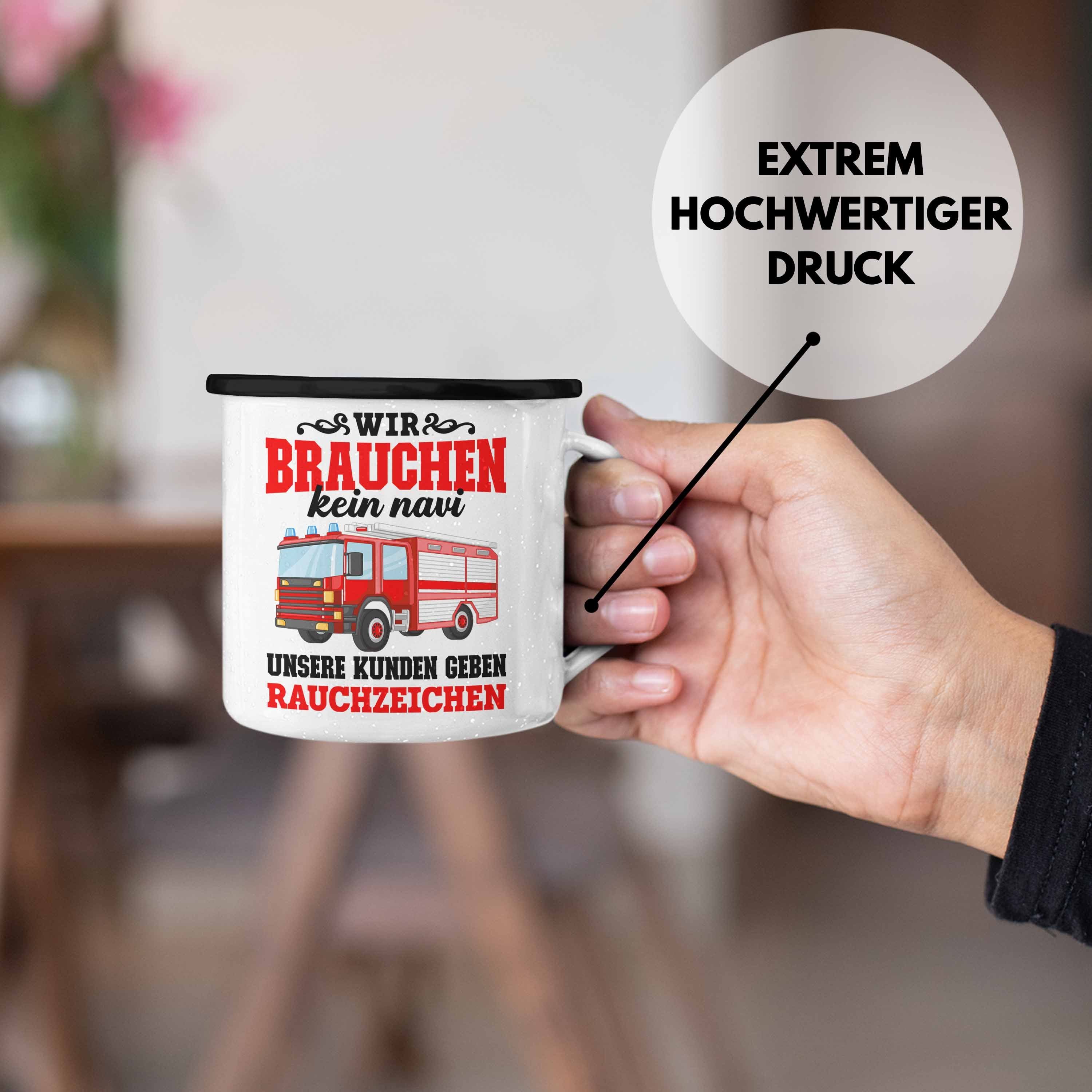 Trendation Thermotasse Trendation - Feuerwehr Emaille Tasse Geschenk Feuerwehrgeschenkartikel