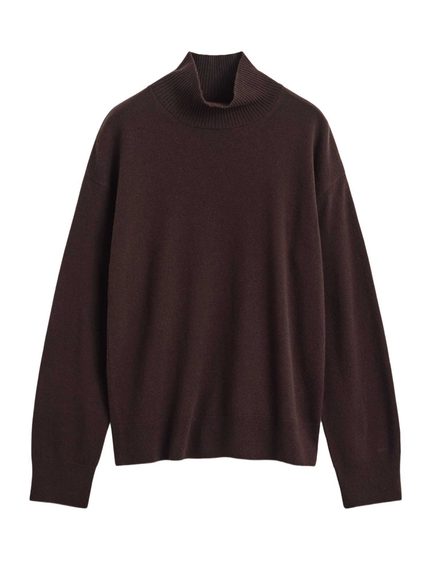Gant Strickpullover braun,Casual,Wolle,Unifarben,Stehkragen,Langarm,Regular Fit