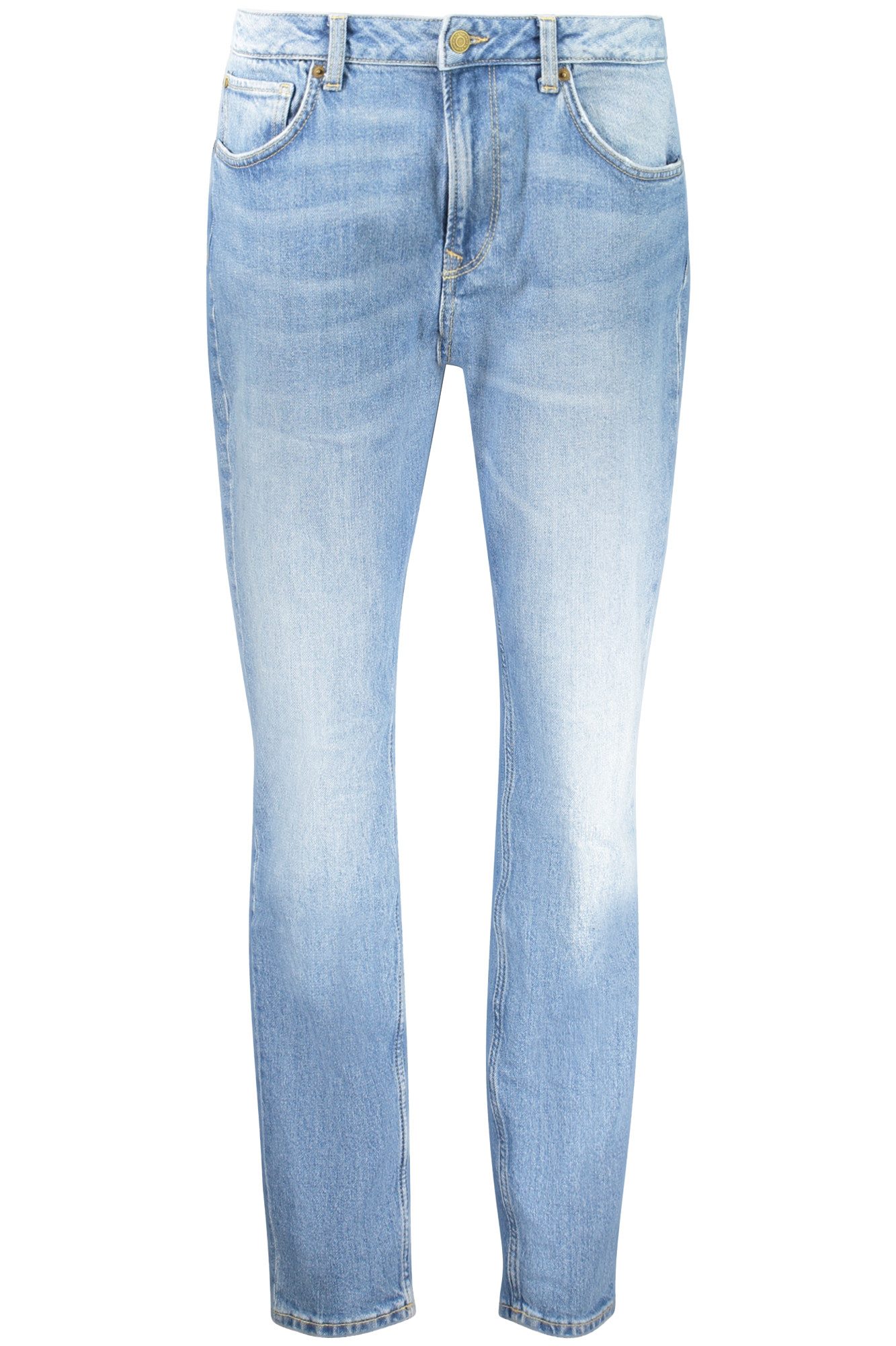 Pepe Jeans 5-Pocket-Jeans Stylische Damen Tapered Jeans in Blau mit Used-Effekt und 5 Taschen