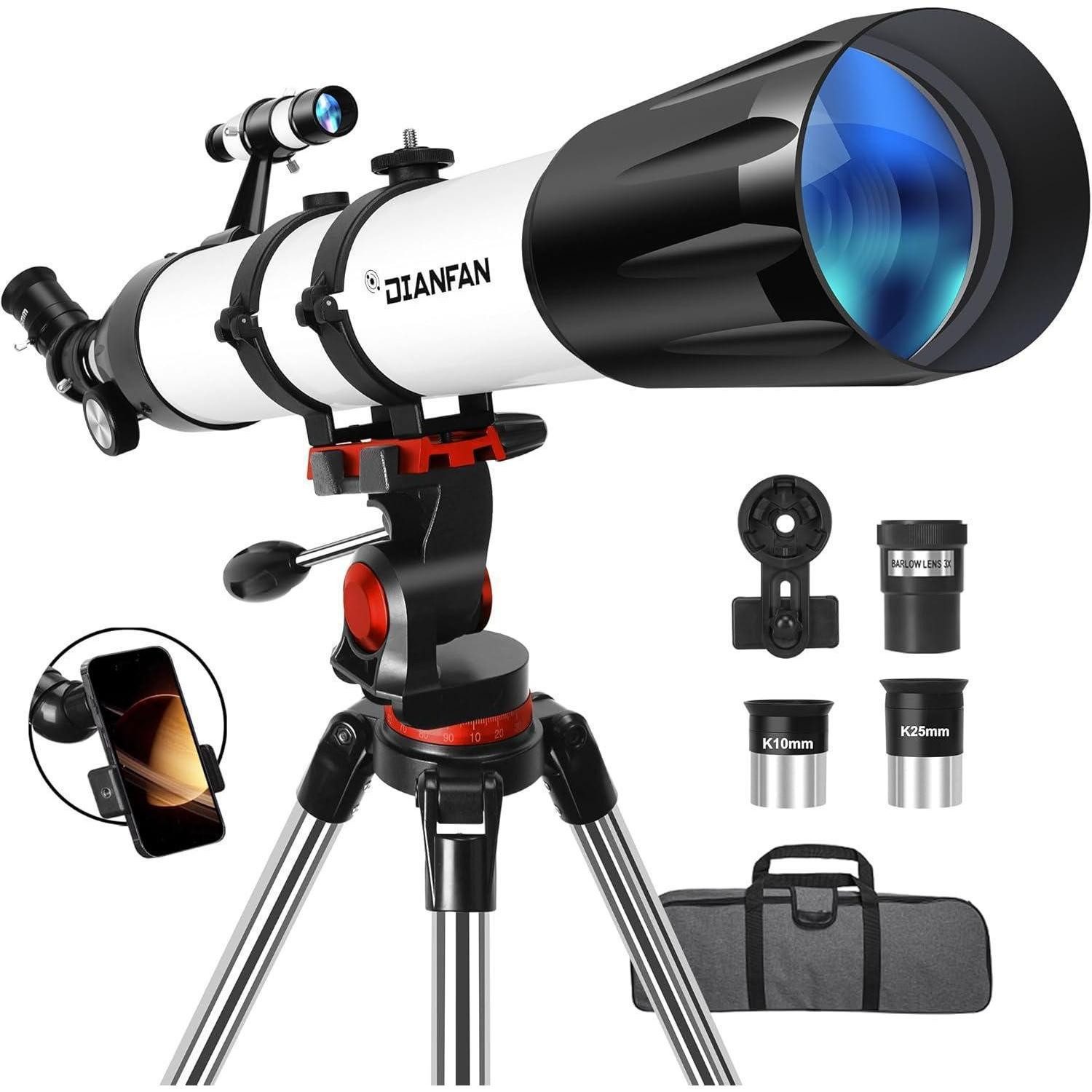 Linsenteleskop Teleskop Astronomie 90mm Öffnung 800 für Erwachsene und Kinder
