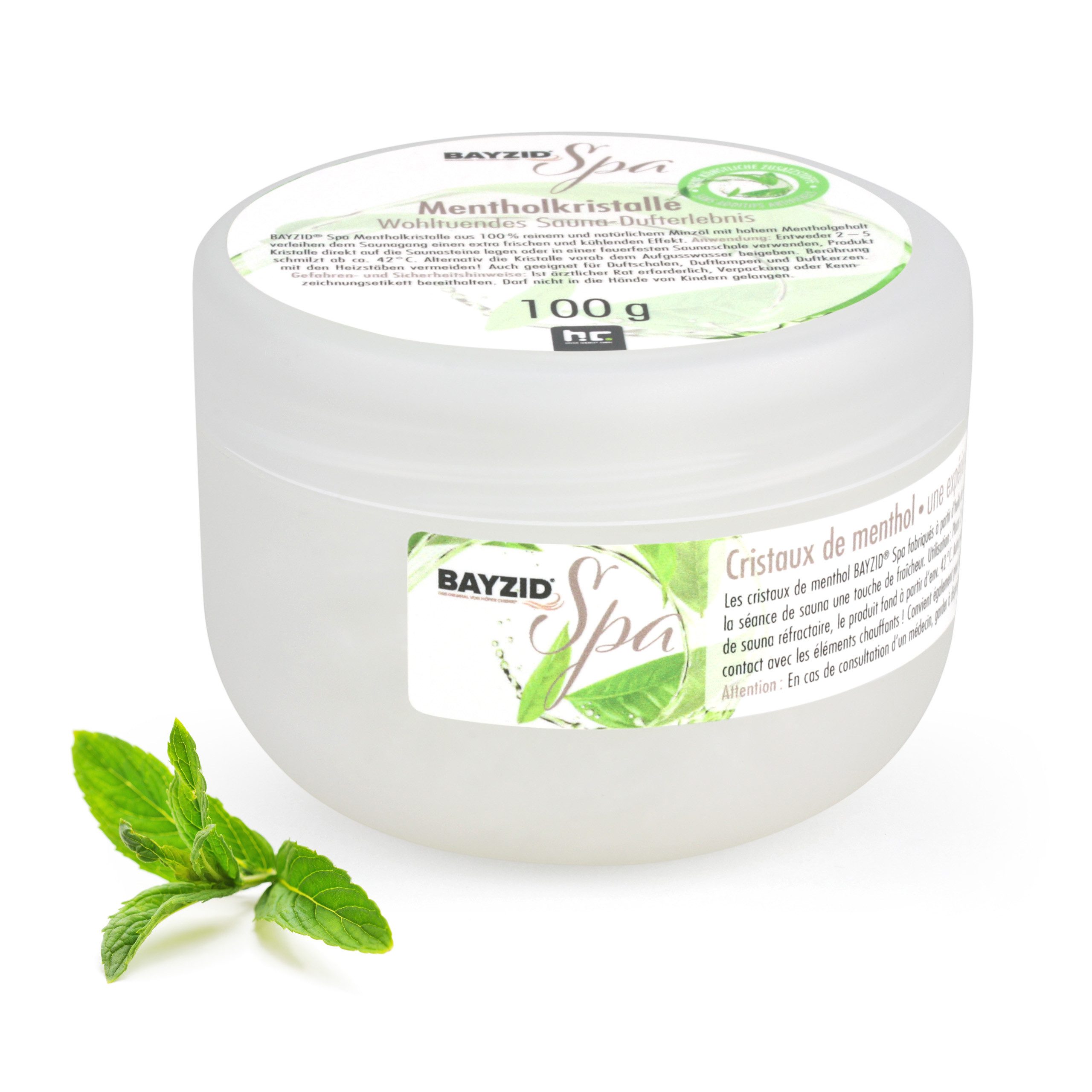 Höfer Chemie GmbH Aufgusskonzentrat 2x 100 g BAYZID® SPA Mentholkristalle für die Sauna, (2-St), Frischer Duft für Sauna und Wellness
