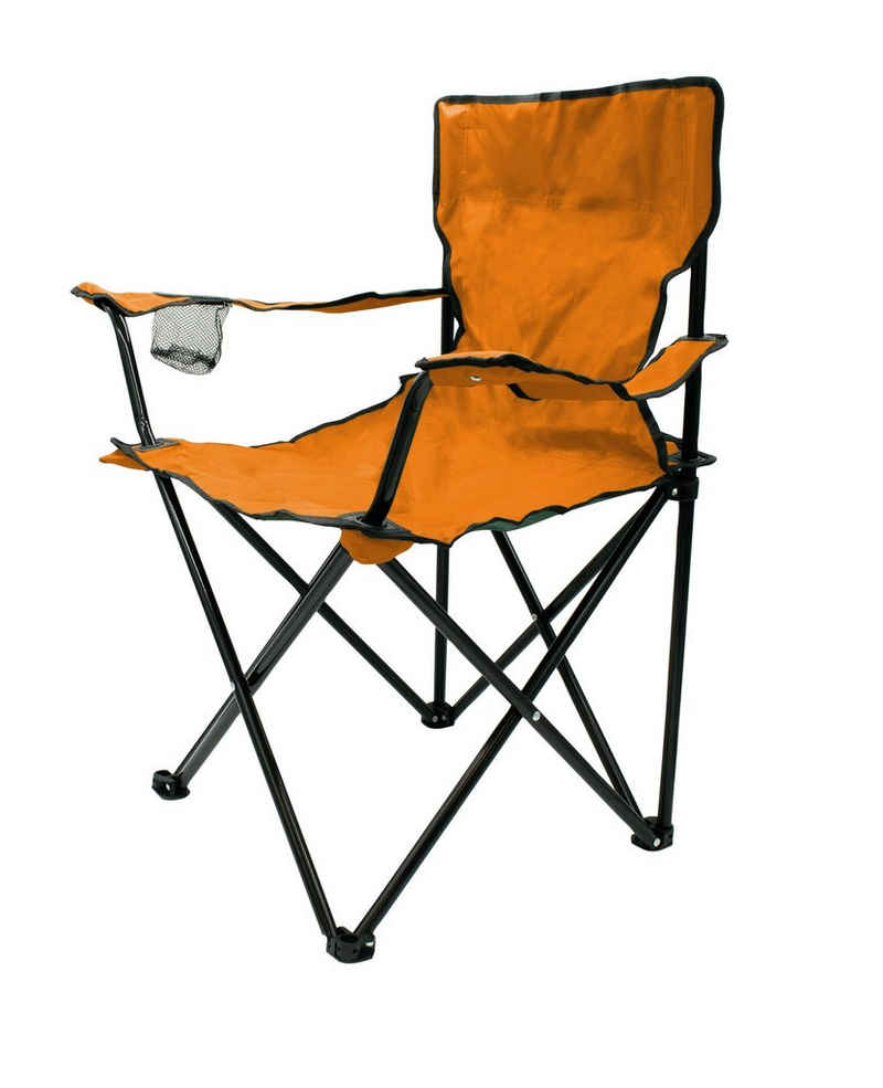 Spetebo Campingstuhl Campingstuhl mit Getränkehalter - orange (Stück, 1 St), Camping Strand und Garten Klappstuhl mit Tragetasche