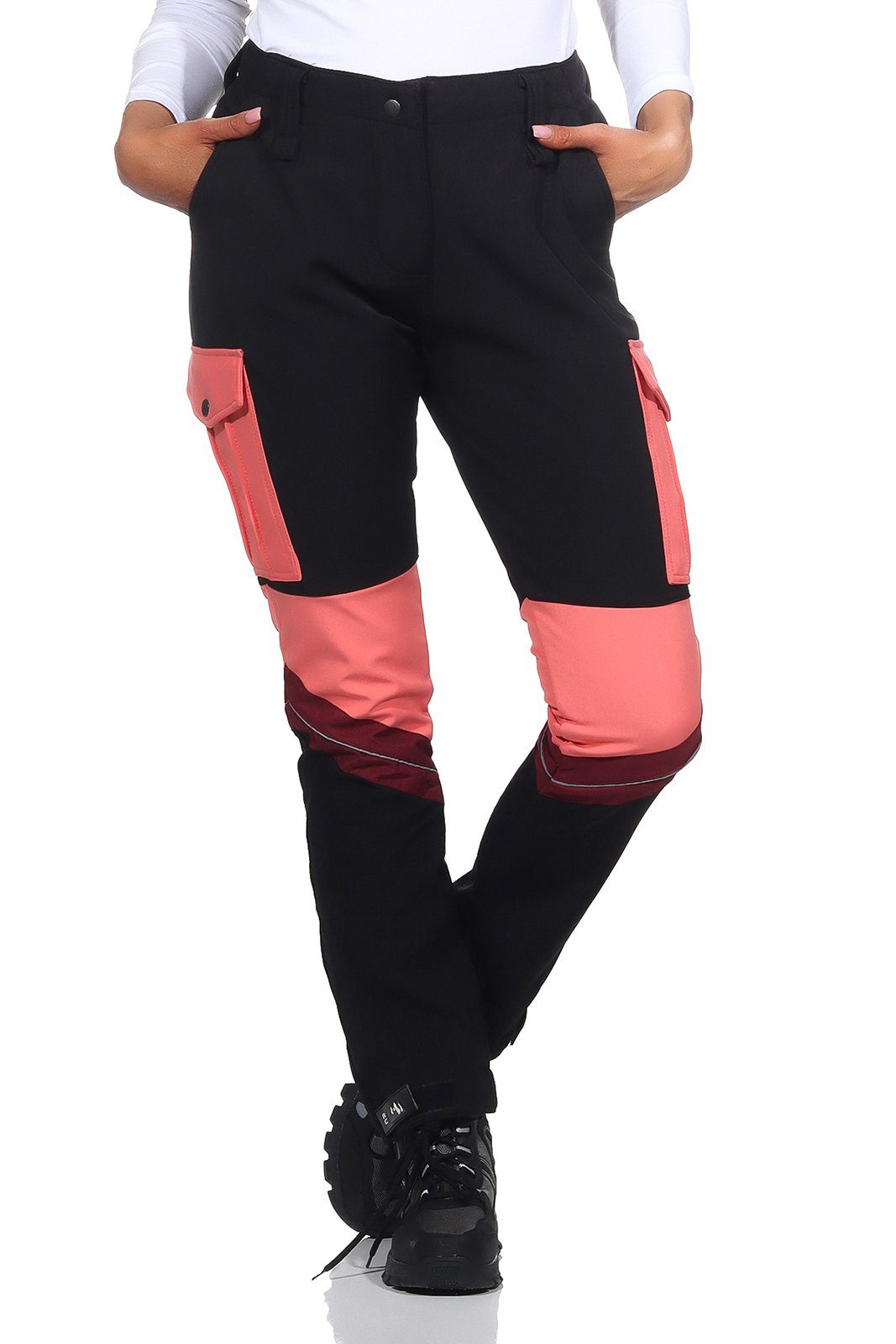 Softshellhose Creek Rock Wanderhose Damen Coral D-483 Outdoor