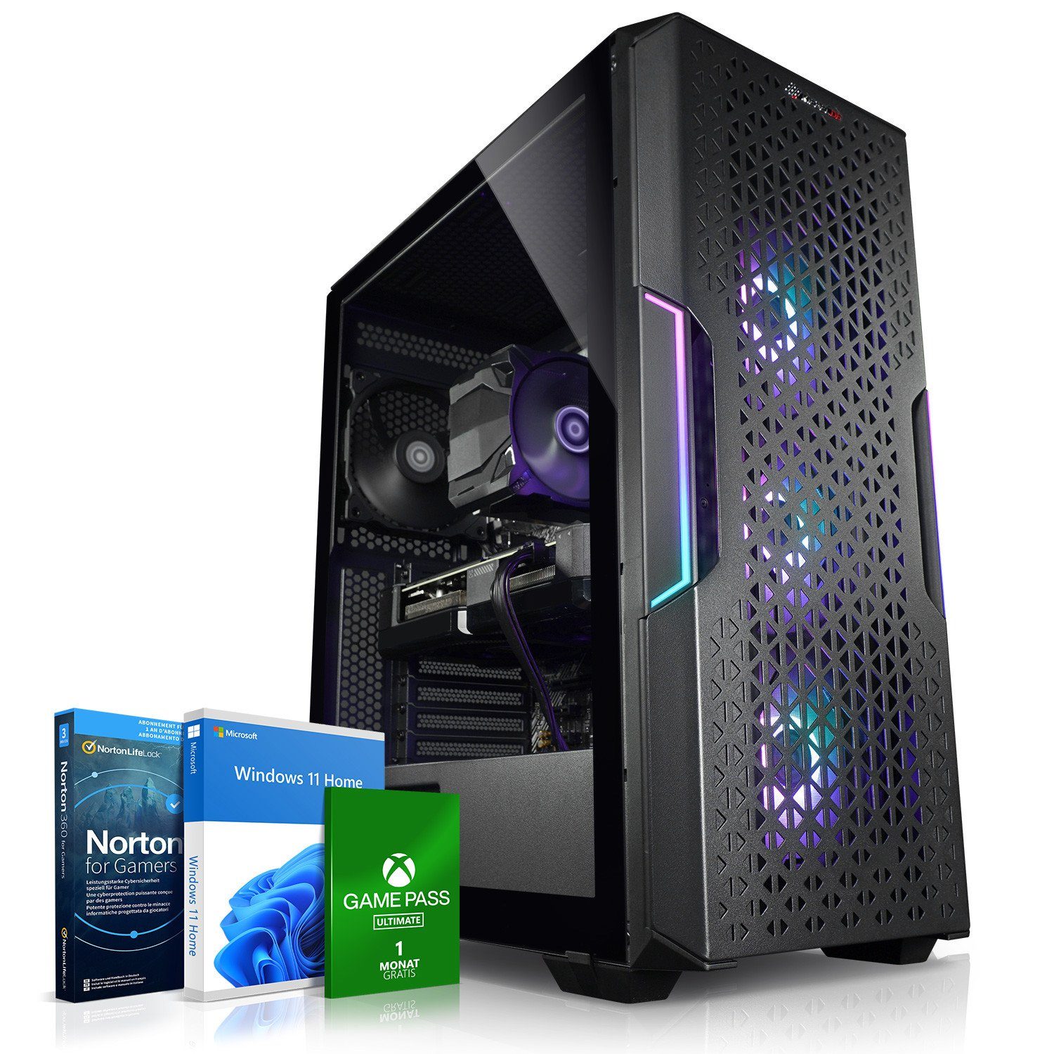 Kiebel Raptor V Gaming-PC (AMD Ryzen 5 AMD Ryzen 5 5600G, RTX 3060, 16 GB RAM, 1000 GB SSD, Luftkühlung, RGB-Beleuchtung)