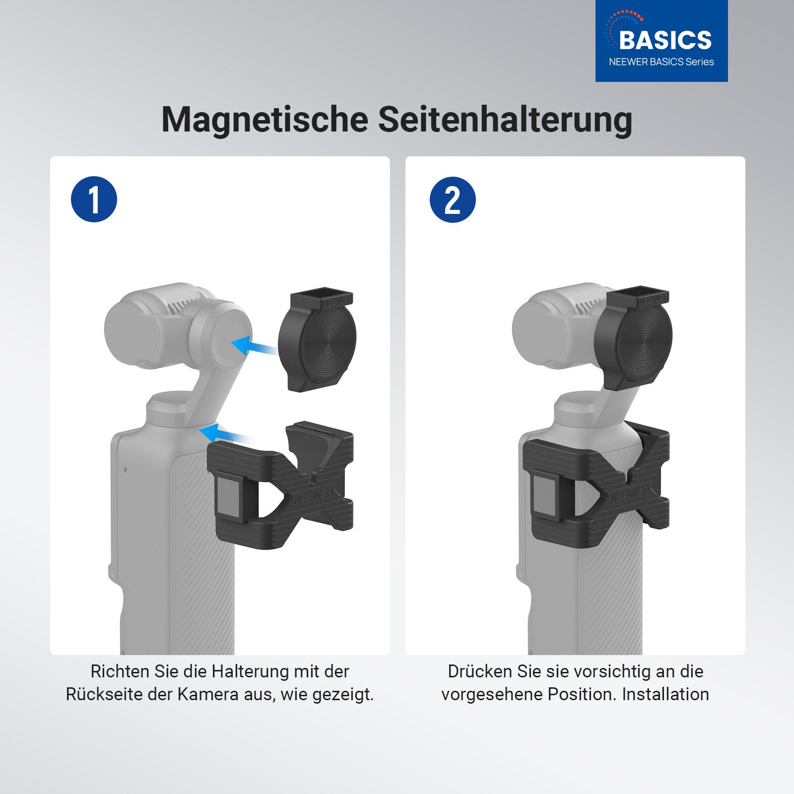 Neewer Videoleuchte Videolicht Magnetisches Licht kompatibel mit DJI OSMO Pocket 3, 1,3W wiederaufladbarer Fülllicht mit verbesserten Halterungen – Bild 2 von 5