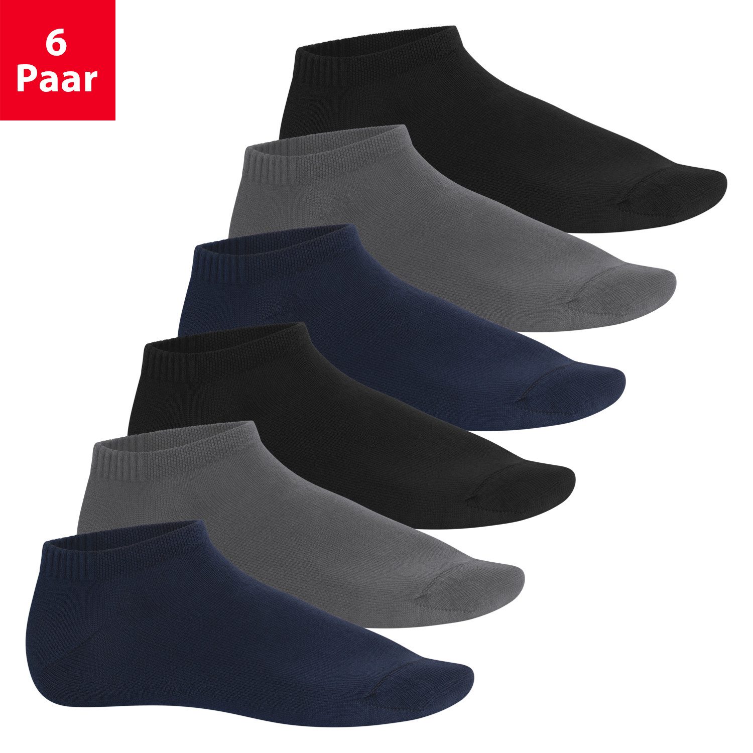 Sneakersocken Herren Soft Sneaker Socken (6 Paar) Viskose Socken