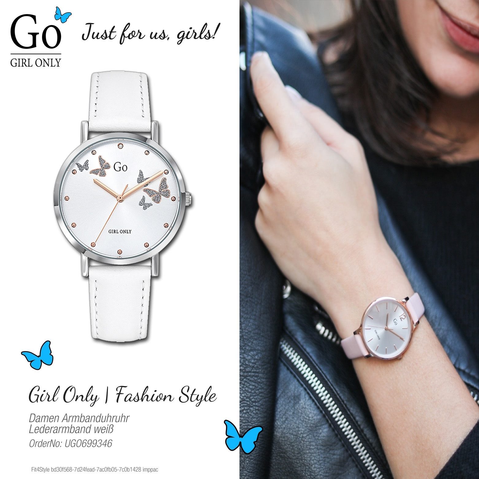 Girl Only Quarzuhr Girl Only Damen Armbanduhr weiß, (Analoguhr), Damenuhr GO weiß, mittel (ca. 34mm) Lederarmband, Fashion-Style