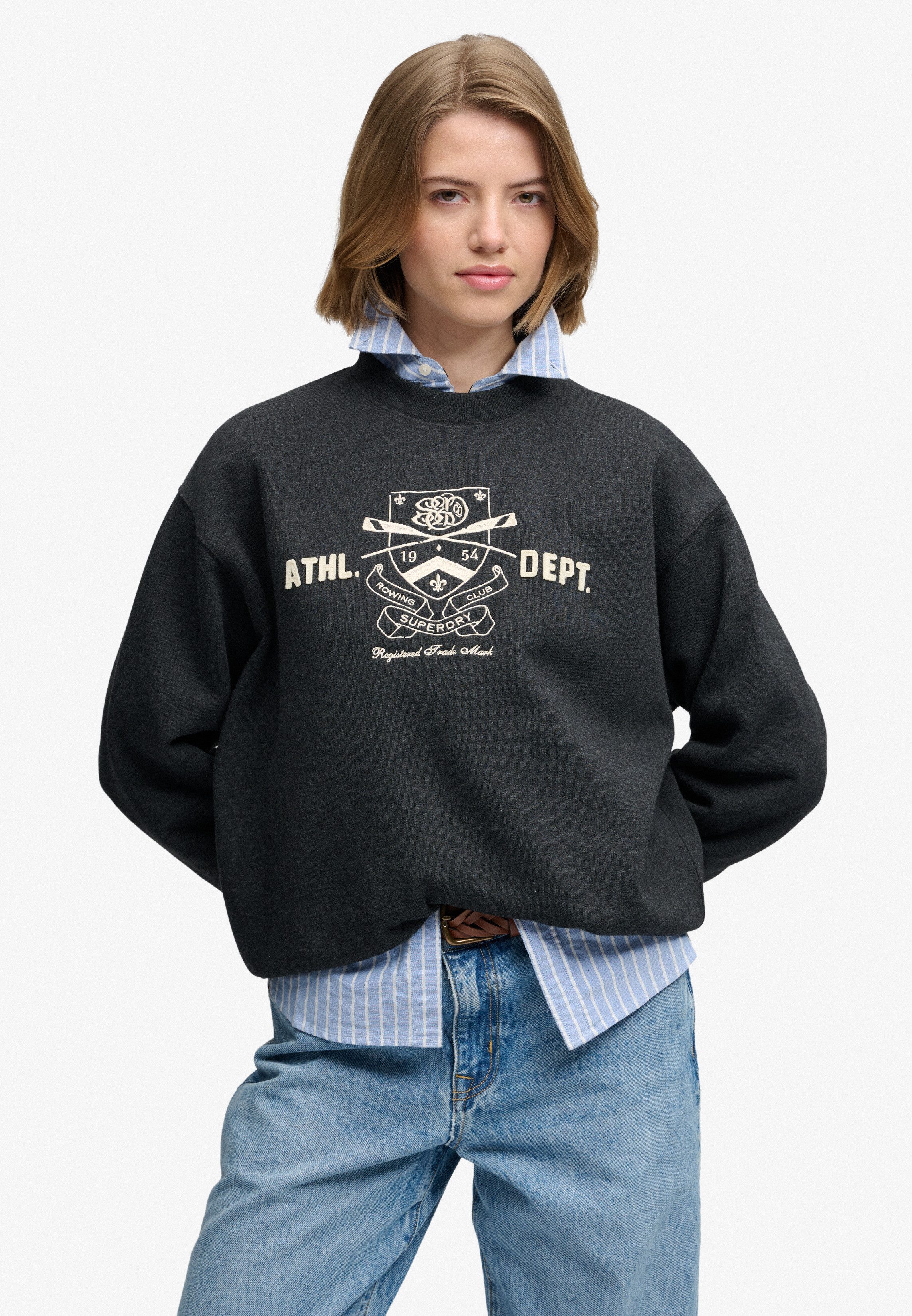 Superdry Sweatshirt COUNTRY CLUB CREW Baumwollmischung, relaxed fit