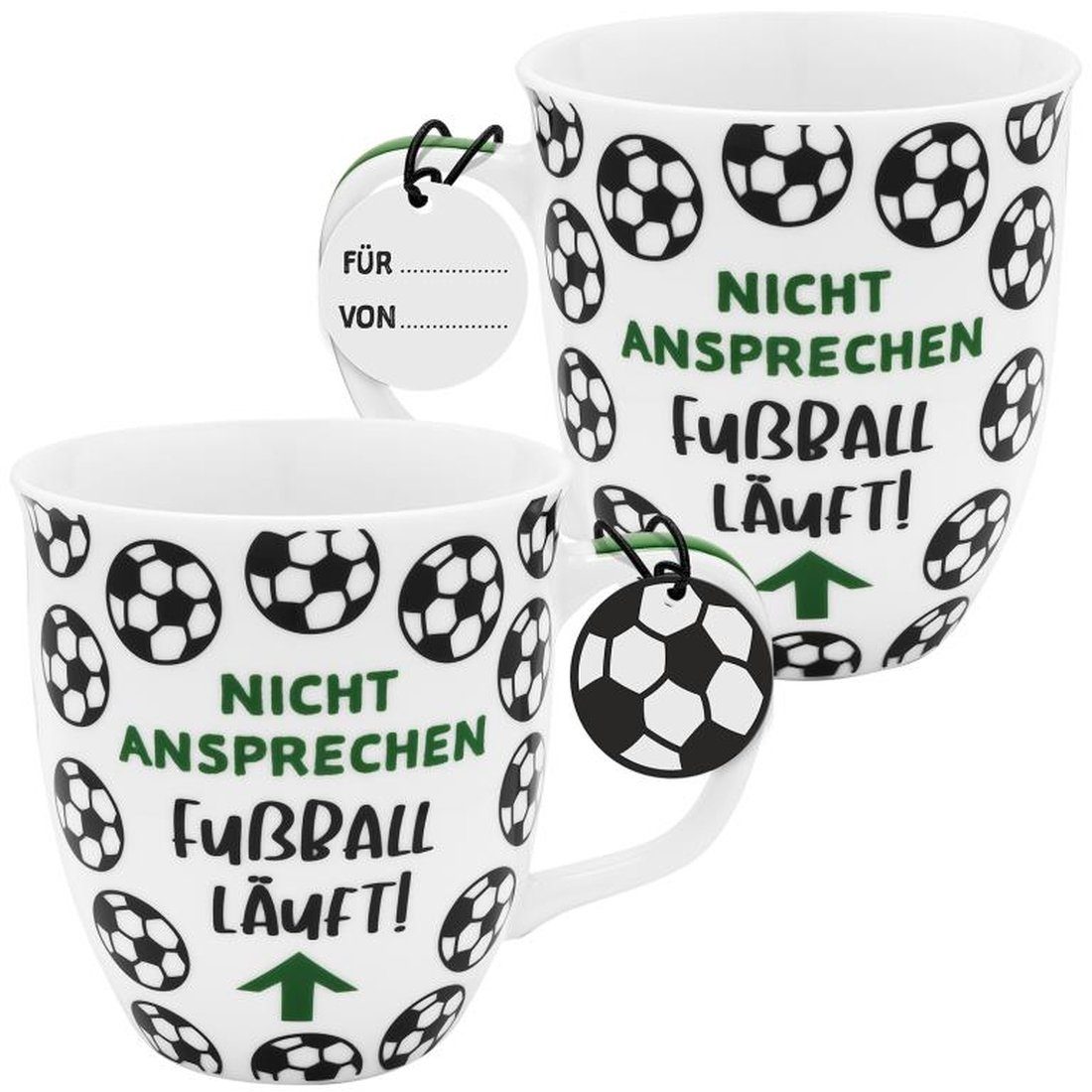 Sheepworld Tasse Tasse Kaffeetasse Kaffeebecher Teetasse Sheepworld 40cl Fußball 48221, Material: Porzellan