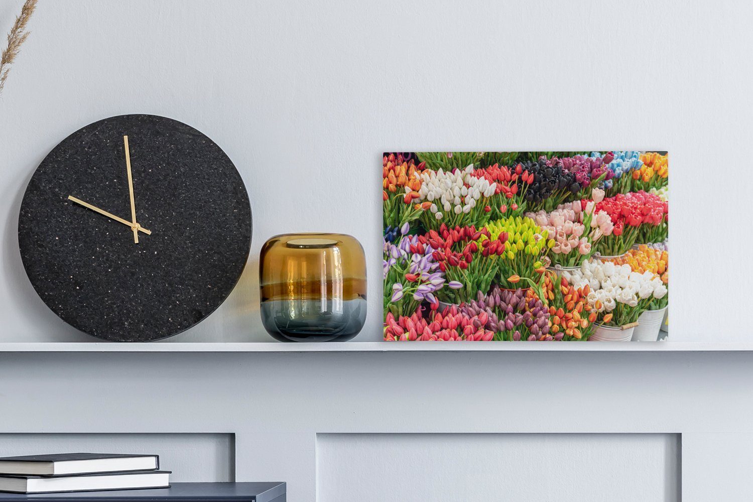 OneMillionCanvasses® Tulpen Leinwandbild Blumen cm - Wandbild 30x20 - St), Leinwandbilder, Farben, Aufhängefertig, Wanddeko, (1