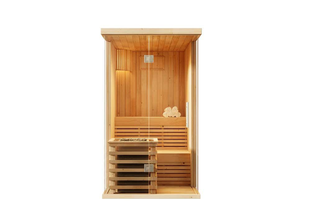 FinnTherm Sauna Innensauna Milla, BxTxH: 119 x 150 x 213 cm, 72 mm, in Natu günstig online kaufen
