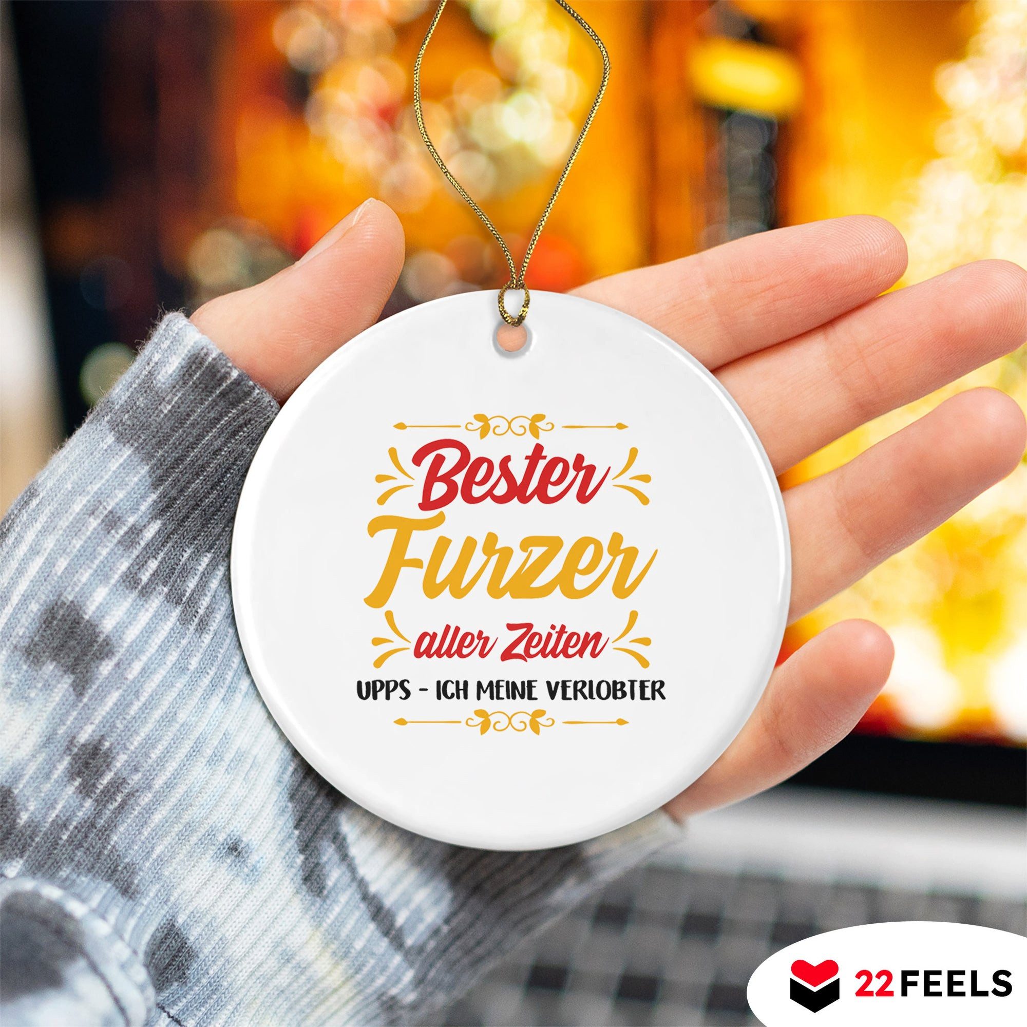 22Feels Weihnachtsbaumkugel Weihnachtsdeko Mann Verlobungsgeschenk Verlobter Groom To Be Anhänger, MADE IN GERMANY, KERAMIK