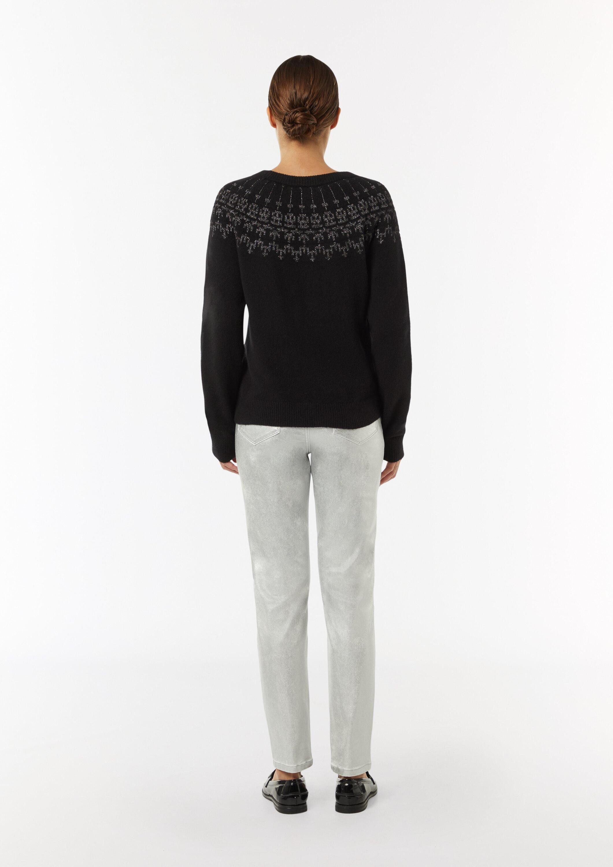 comma Longpullover Strickpullover Strickpullover mit Norwegermuster