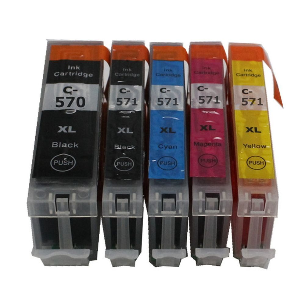 inkpro 5er Set Druckerpatronen kompatibel mit Canon PGI-570 XL & CLI-571 XL Tintenpatrone (für Canon Pixma MG5750, MG5751, MG5752, MG5753, MG6850, MG6851, MG6852, MG6853, MG7750, MG7751, MG7752, MG7753, TS5050, TS5051, TS5053, TS5055, TS6050, TS6051, TS6052, TS8050, TS8051, TS8052, TS8053, TS9050, TS9055, 5-tlg., je eine Patrone PGI-570 Black + CLI-571 Cyan, Magenta, Yellow, Black)