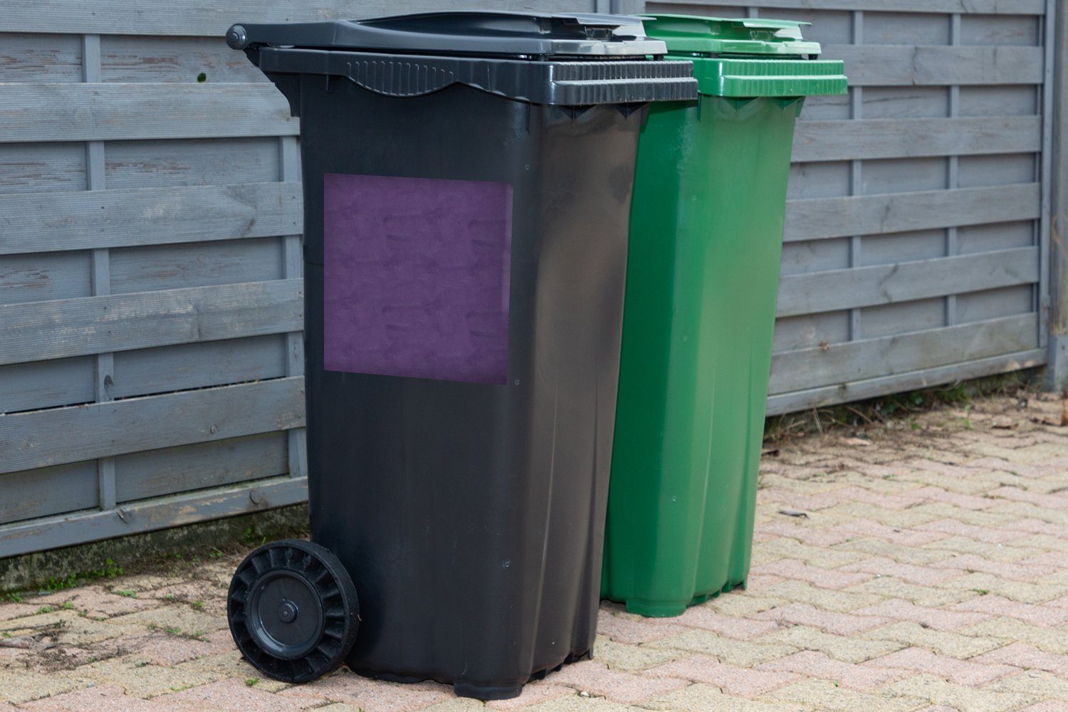 Mülltonne, Container, Lila Leder Tiere Mülleimer-aufkleber, Sticker, Abfalbehälter - Wandsticker MuchoWow - (1 St),