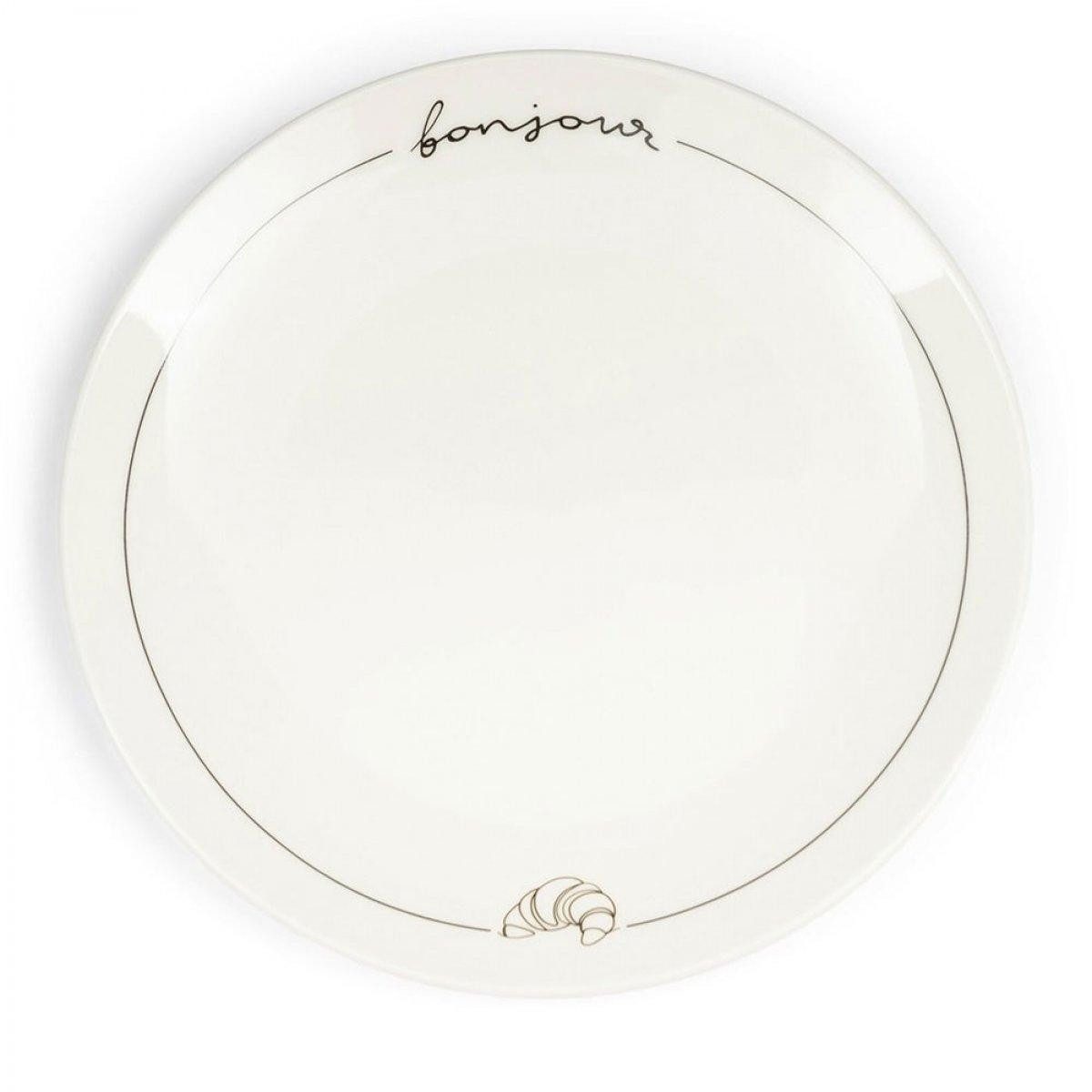 Rivièra Maison Frühstücksteller Teller Bonjour Breakfast Plate Porzellan (20,5cm)