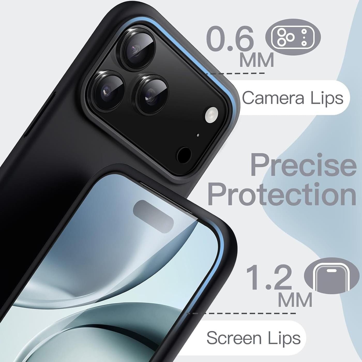 CoolGadget Handyhülle Handy Schutzhülle für iPhone 17 Pro Max matt schwarz, Silikon TPU Hülle Schutz Tasche Cover schlicht Slim Case – Bild 2 von 5