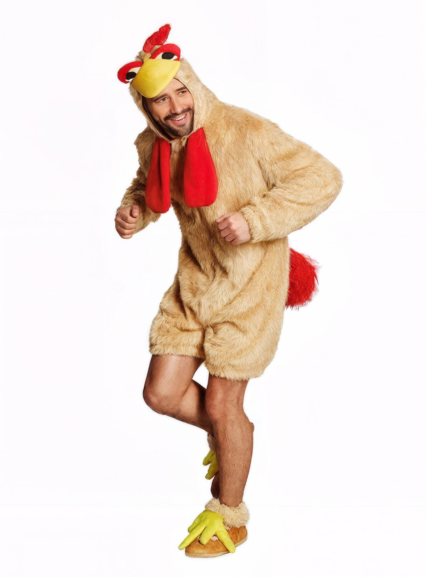 Metamorph Kostüm Verrücktes Huhn Kostüm - Faschingskostüm Halloween, Einfach ein brauner Hühner-Overall - was gibt's denn da zu gackern?