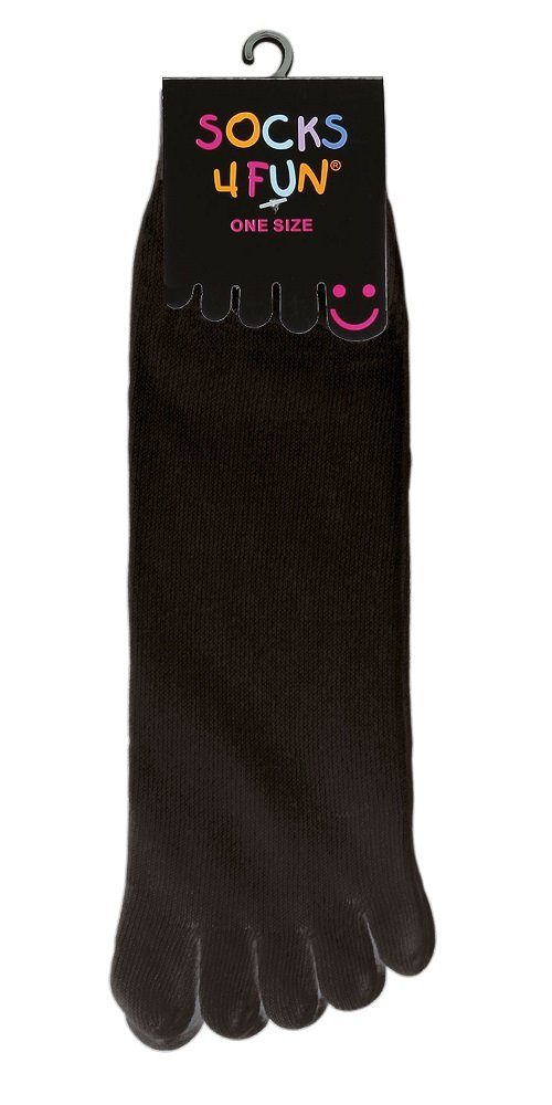 Wowerat Basicsocken 4 Paar Einzel-Zehen-Socken, Socken mit 5 Einzelzehen, One-Size