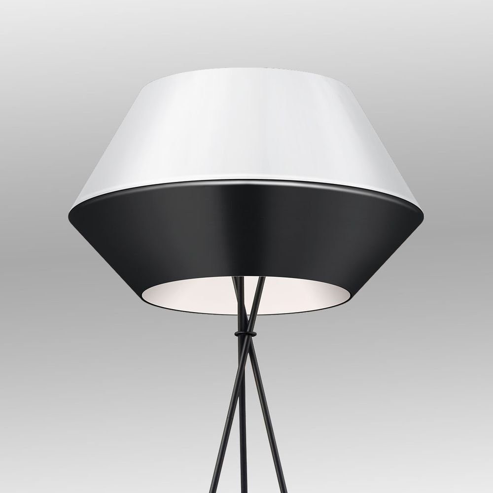 s.luce Stehlampe Individuelle Stehleuchte SkaDa Ø 50cm Schwarz/Weiß, Warmweiß