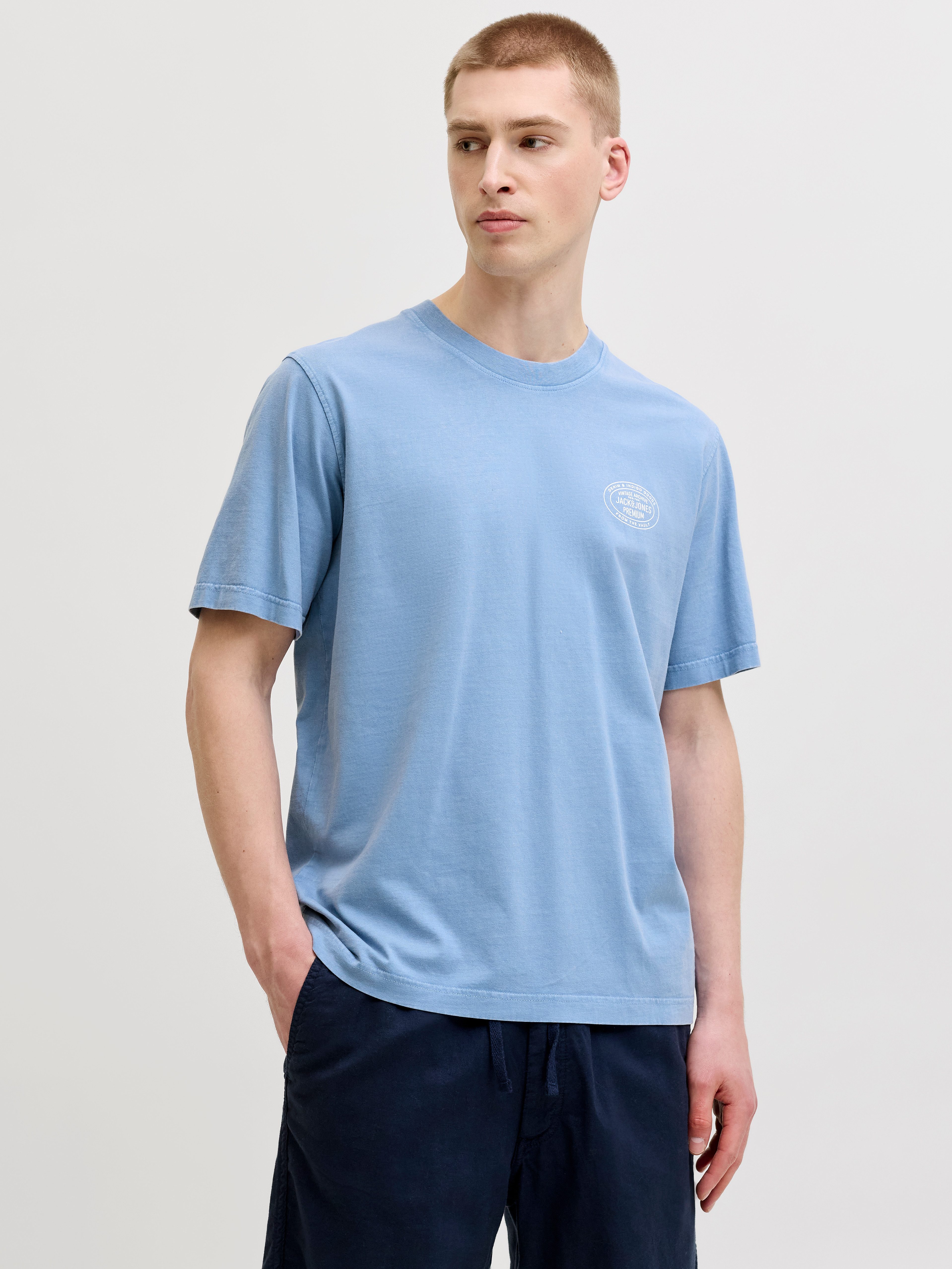 Jack & Jones T-Shirt JPRBLUFELIX SS TEE mit Logo Print