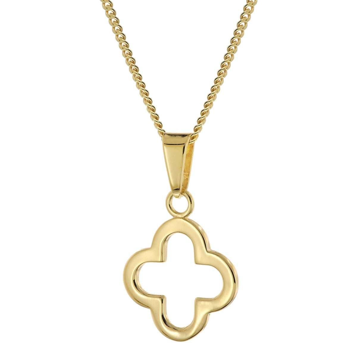 trendor Kreuzkette 28167, Kreuz-Anhänger Gold 333/8K mit vergoldeter Silberkette