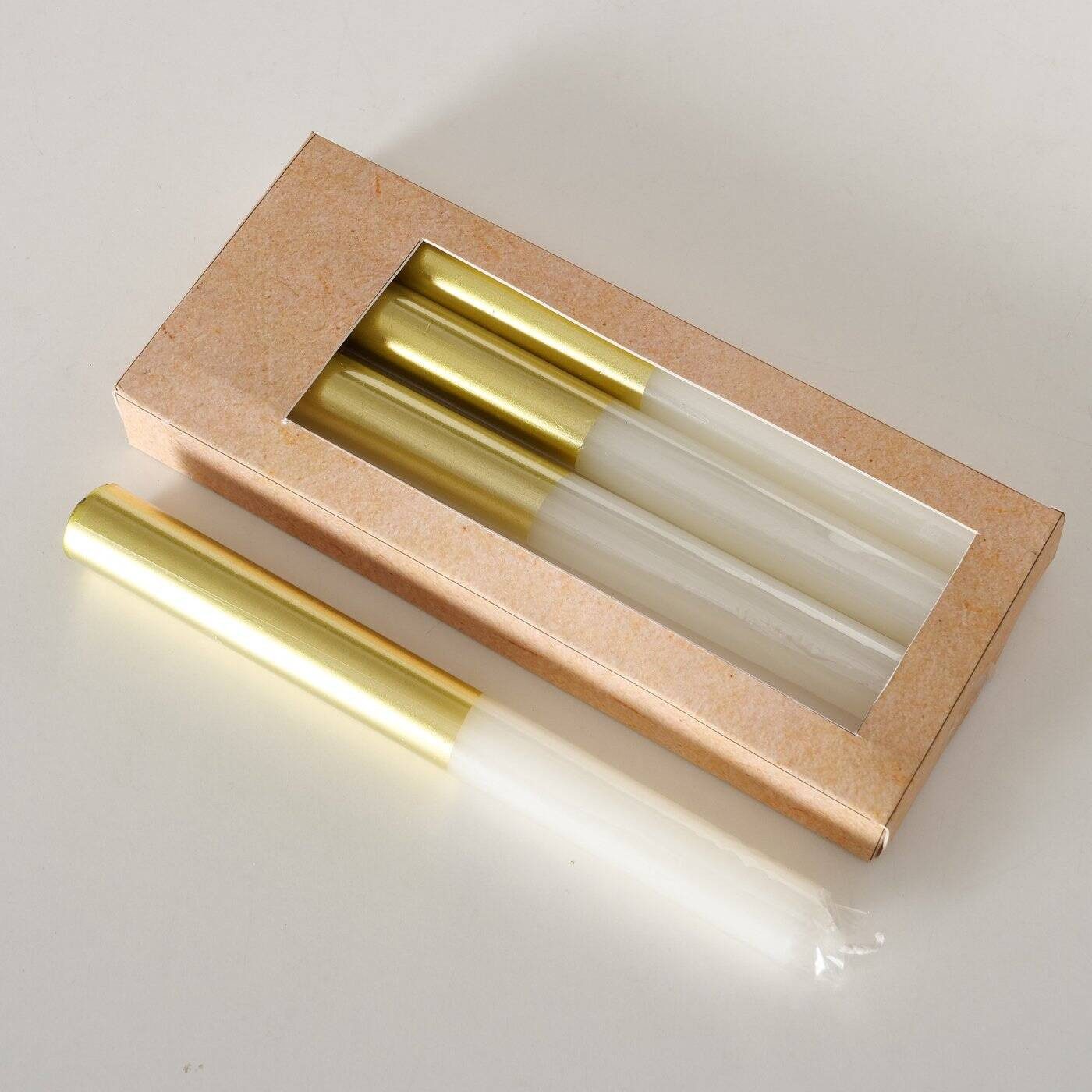 BOLTZE GRUPPE GmbH Formkerze Bunte Kerzen mit goldener Verzierung, 4er-Set (Dekokerze, Dekokerze)