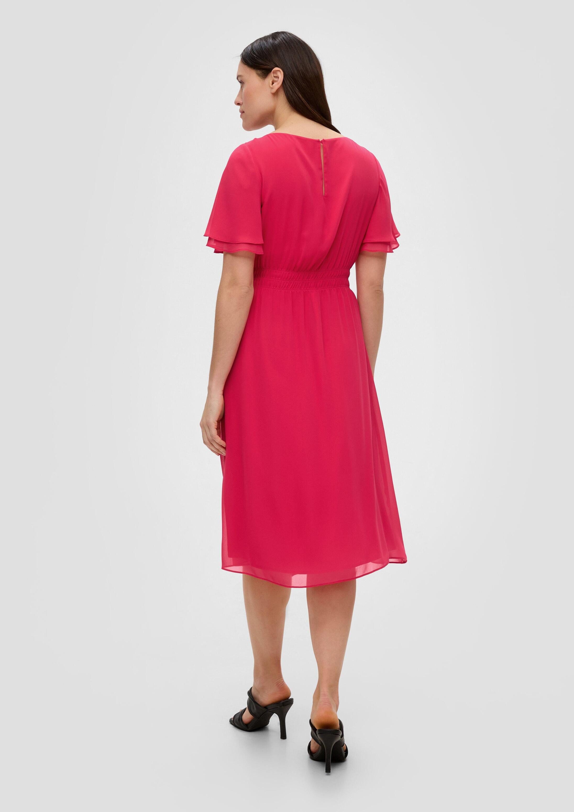 s.Oliver Midikleid Kleid Chiffonkleid mit Raffung