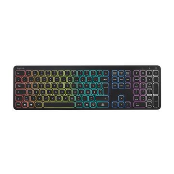 LogiLink ID0209 Funk-Tastatur PC-Tastatur (Regenbogenfarben-Hintergrundbeleuchtung, 2,4 GHz, kabellos, USB)