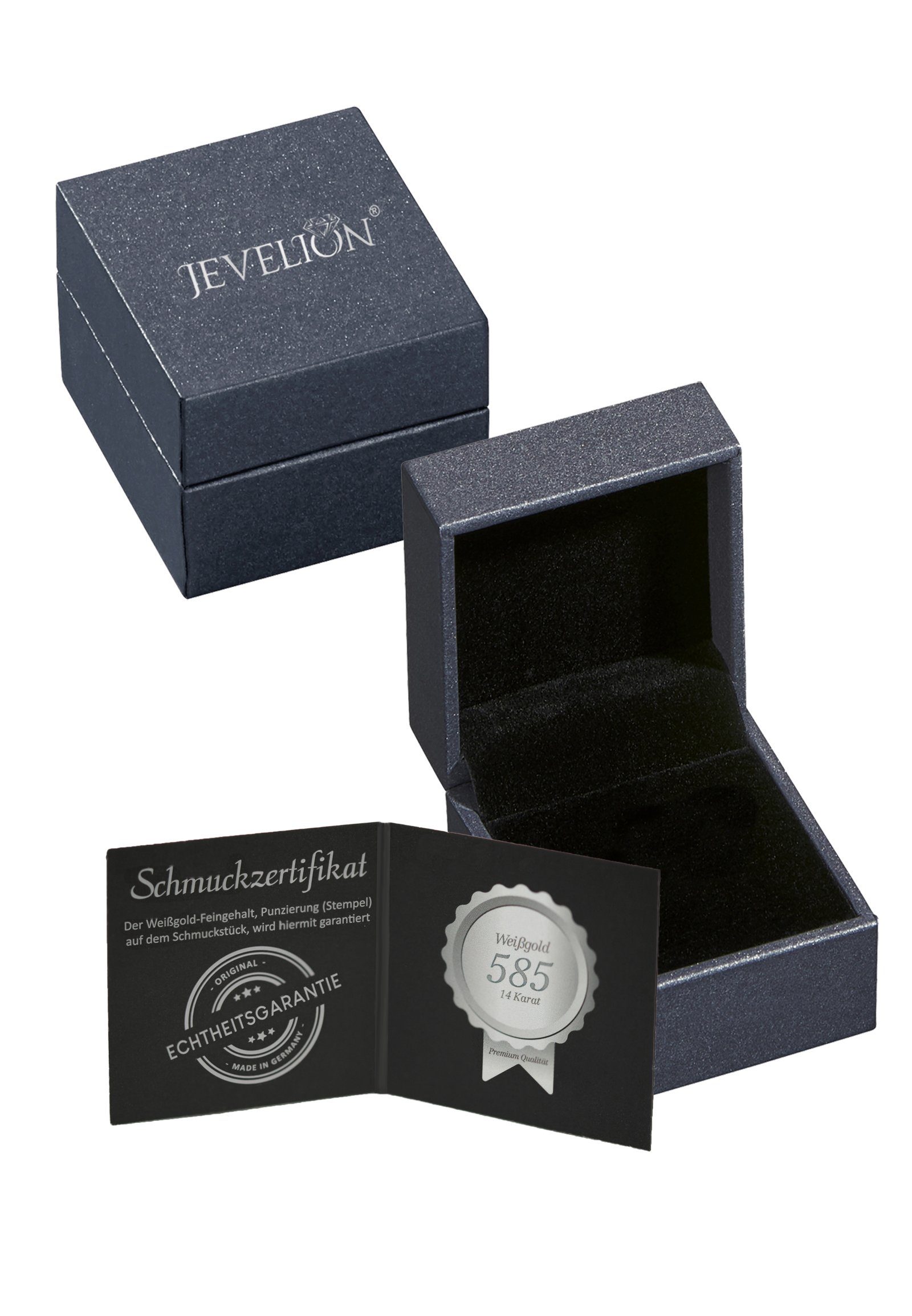 JEVELION Kreuzkette Kruzifix Kreuzanhänger Weißgold - Made in Germany (Weißgold Anhänger, für Damen und Herren), Mit Kette Sterlingsilber - Länge wählbar 36 - 70 cm oder ohne Kette.
