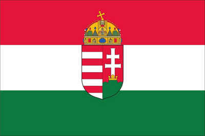 flaggenmeer Flagge Ungarn mit Wappen 160 g/m² Querformat