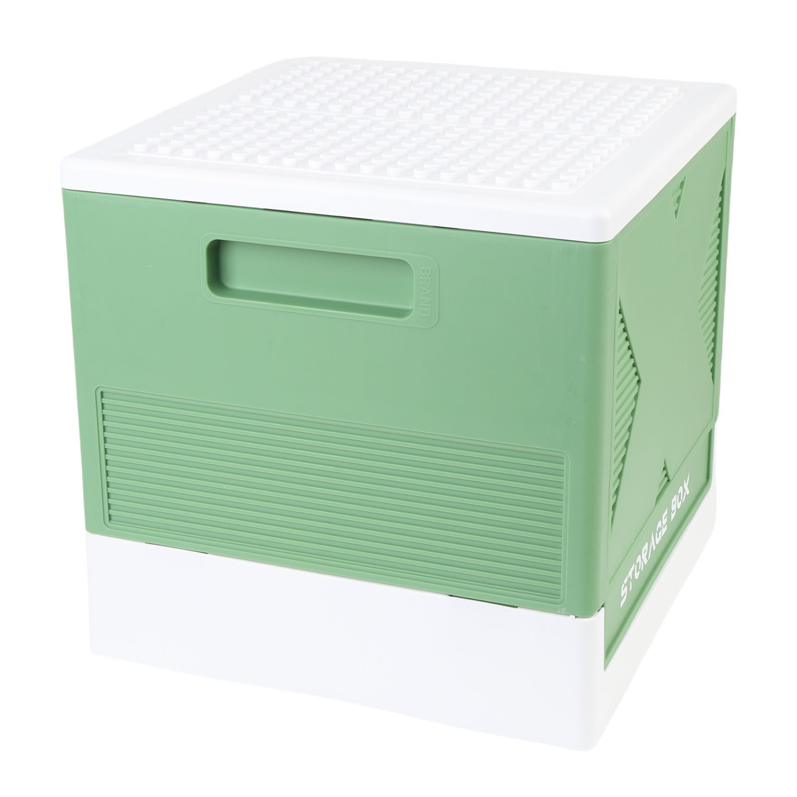 SURFOU Aufbewahrungsbox Spielzeug Aufbewahrungsbox 37L Faltbar Stapelbar mit Bauplatte (Große Spielzeugbox mit Deckel und Bauplatte, faltbar und stapelbar für Bausteine, Spielzeug)