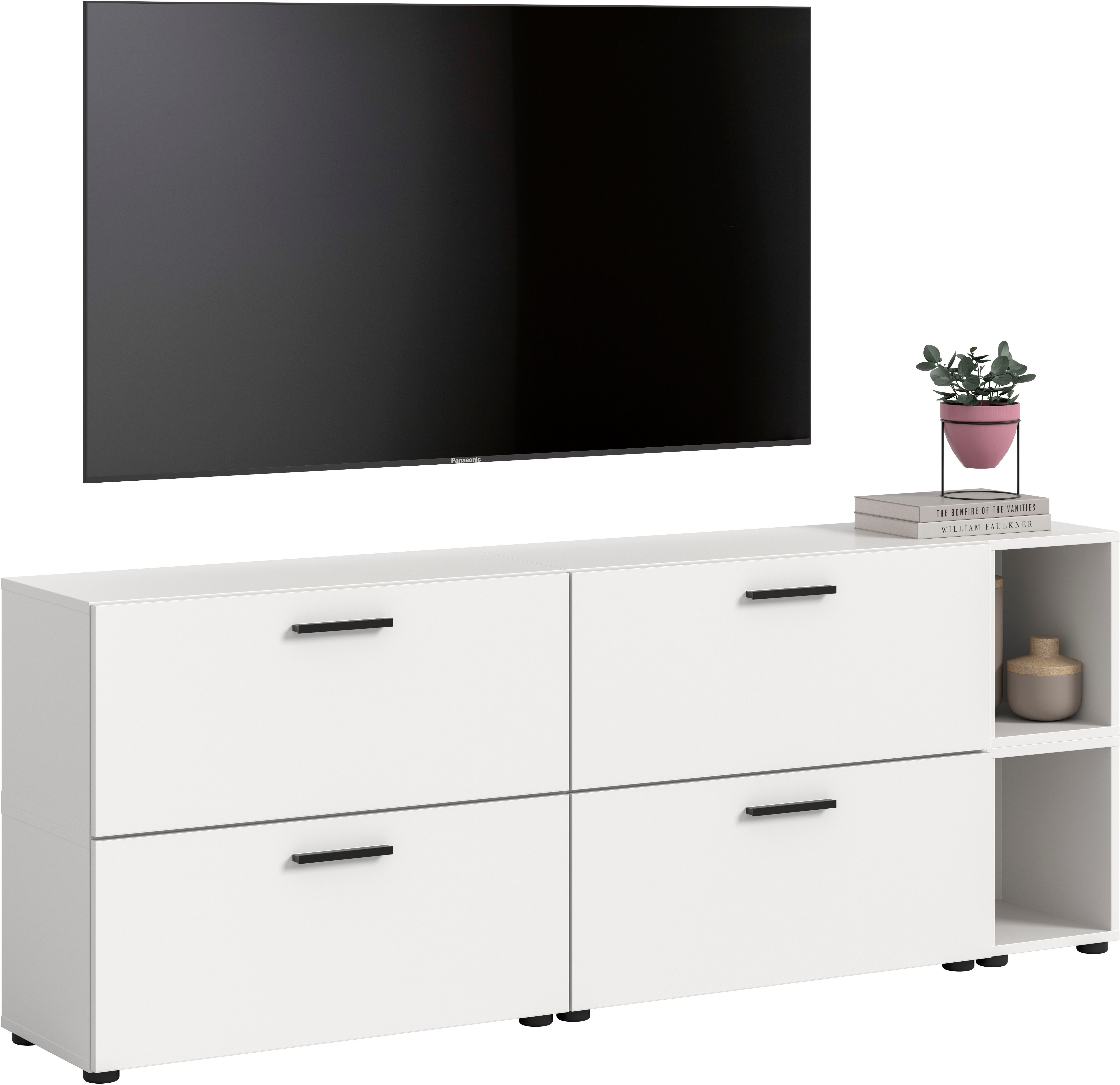 Home affaire Schrank-Set ENESTE, 6-teilig, in verschiedenen Farben, individuell kombinierbar, (2-St., verschiedenste Kombinationmöglichkeiten, stehend oder hängend), Stauraumelement, Kombination, Wohnkombination, Schrankwand, Lowboard