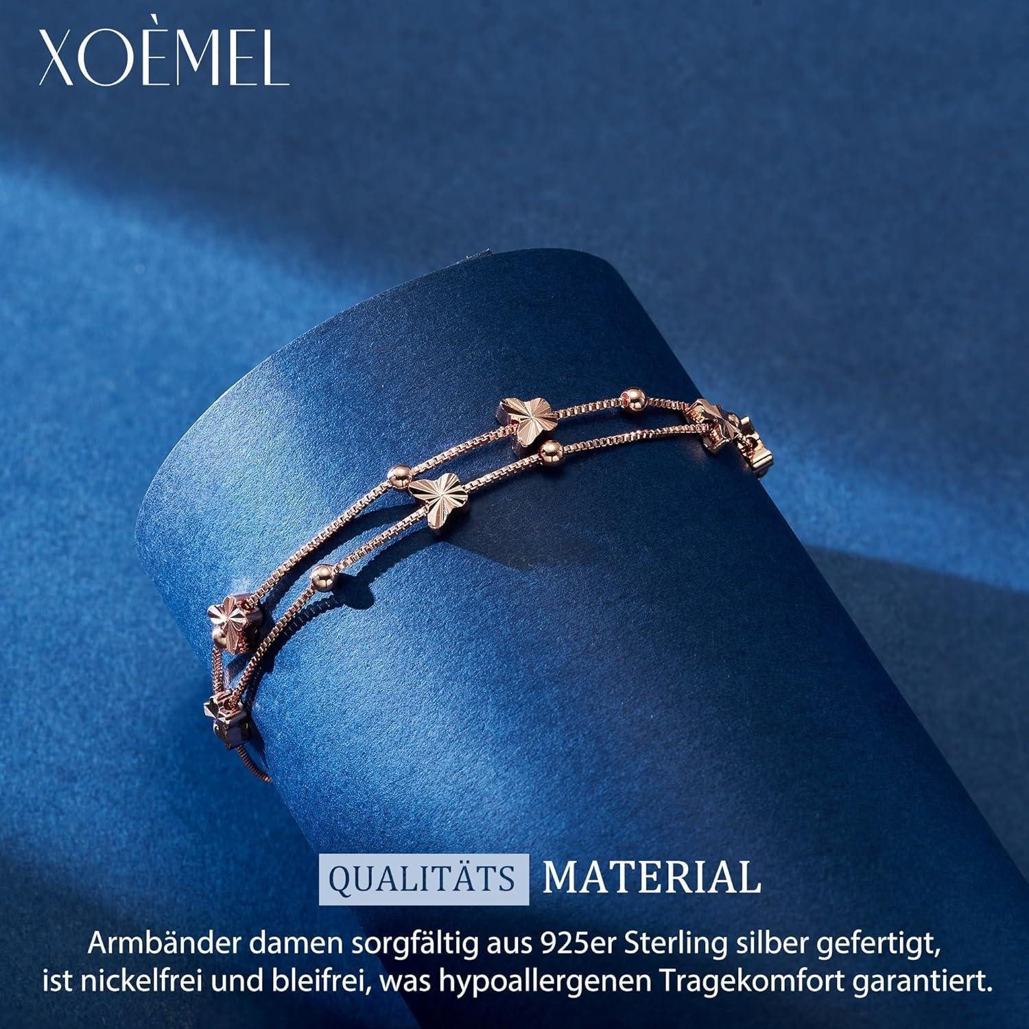 LuxusKollektion Silberarmband Armband Silber 925 Damen Schmetterlinge Perlen verstellbar RoseGold – Bild 5 von 5