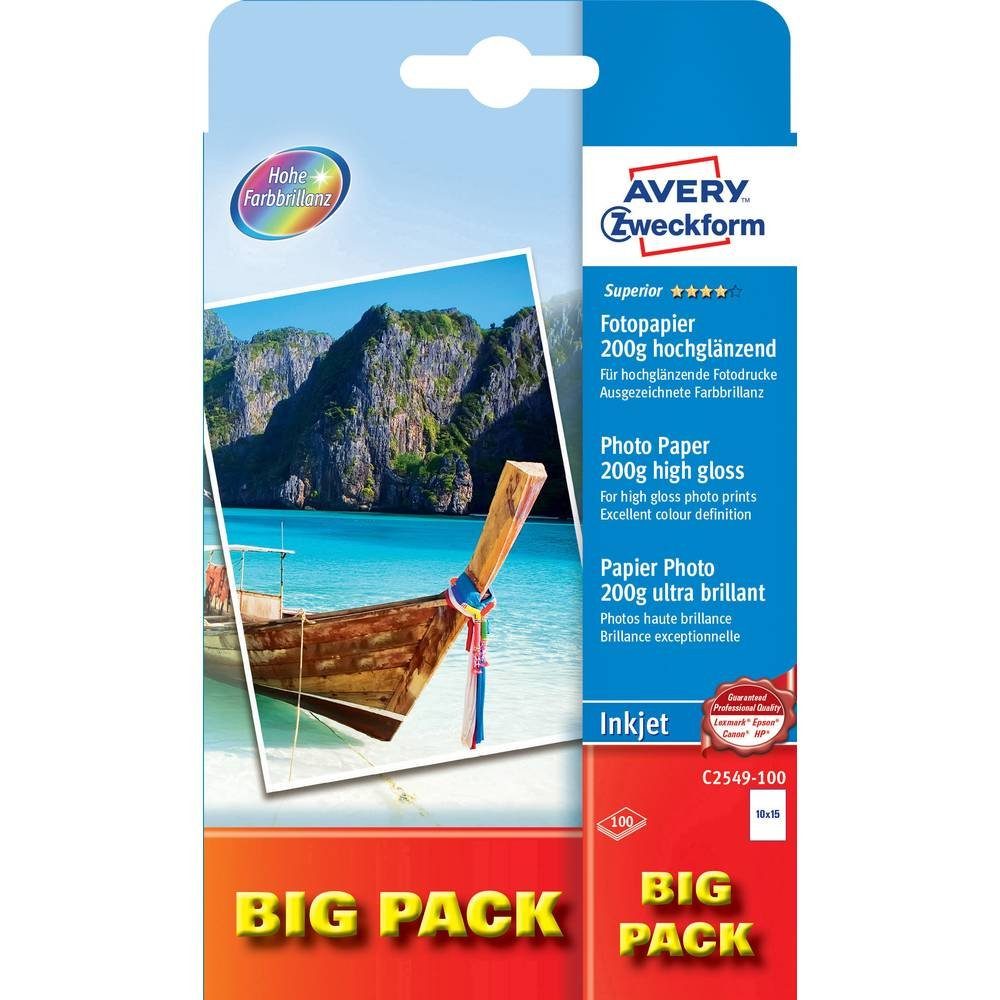 Avery Zweckform Fotopapier Avery Zweckform BIG Pack Superior Inkjet
