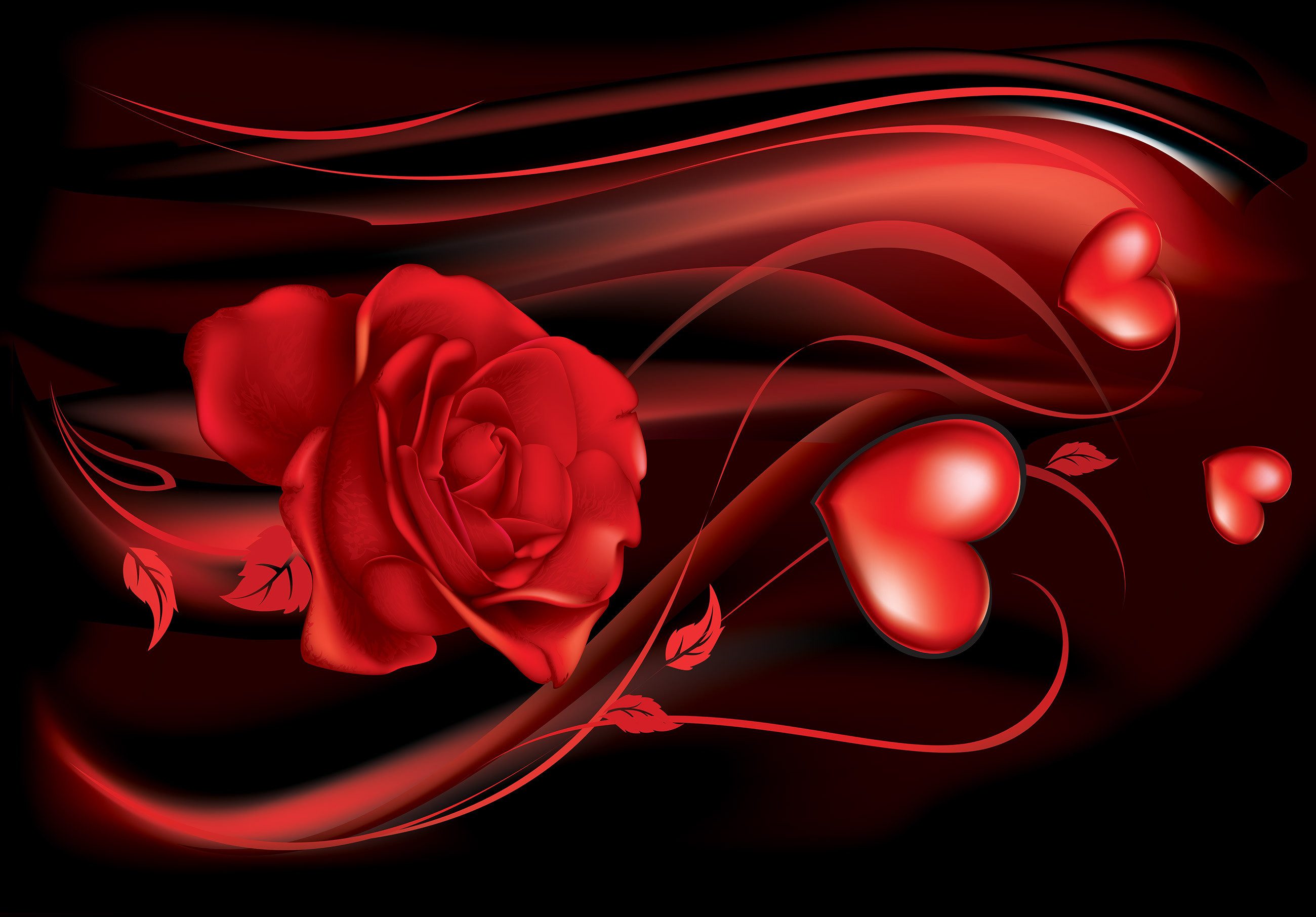 Wallarena Fototapete 254X184 cm - Papier Tapete Wohnzimmer Schlafzimmer, Glatt Papier, uni, (Papier Fototapete, Papier Fototapete), Fototapete Blumen Rot Rosen Schlafzimmer - Tapete + Kleister