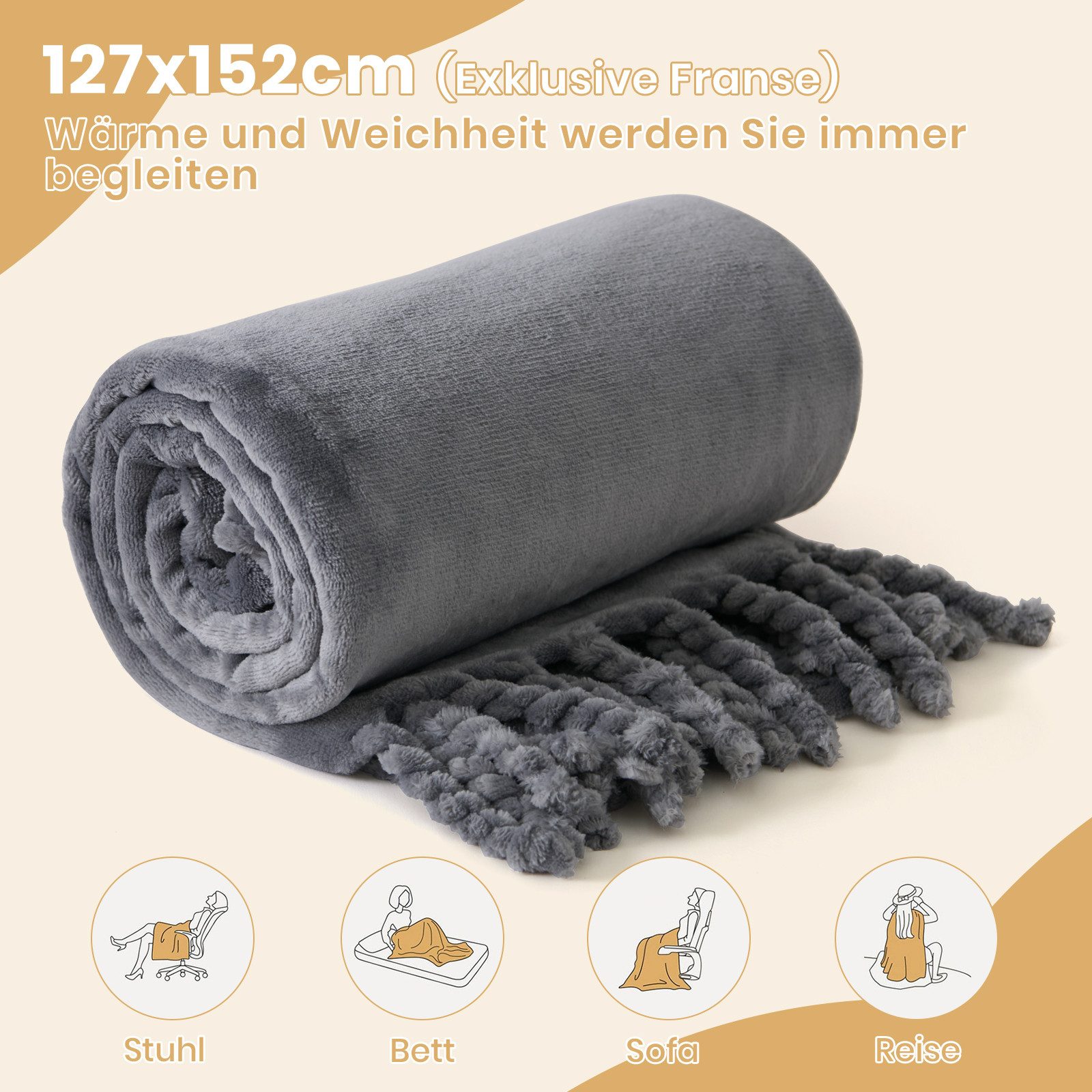 Good Nite Tagesdecke Gemütliche Flanell Wohndecke Flauschige Fleece-Decke ( günstig online kaufen