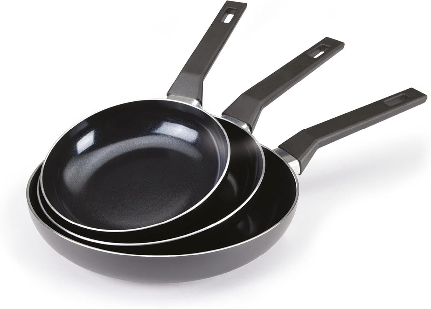 Qulinart by Brandt Pfannen-Set 3er Set Aluminium schwarz