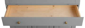 Home affaire Sekretär Rosi, Schreibtisch aus Massivholz, mit Vitrine, Maße 100x42,5x180 cm