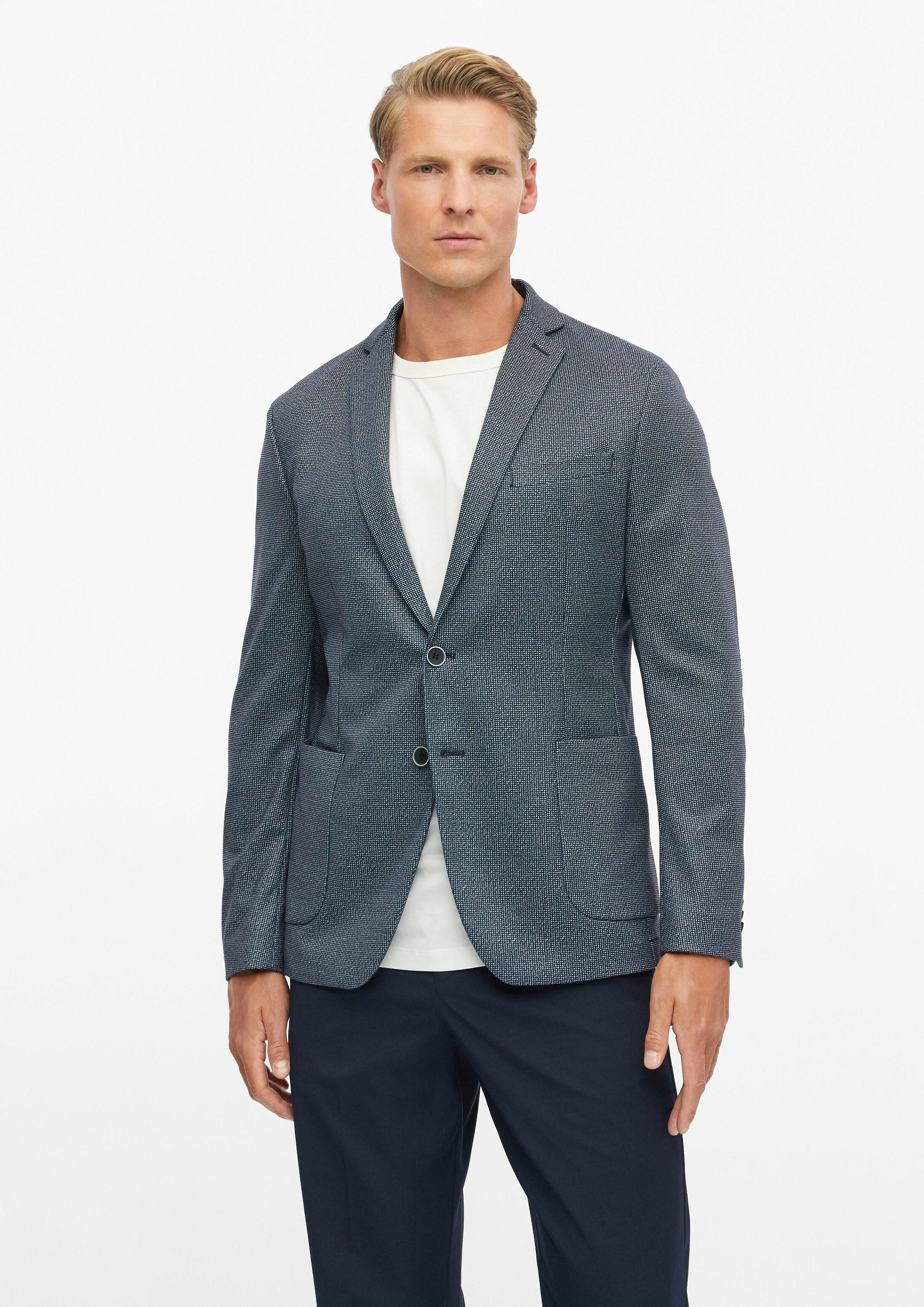 s.Oliver Sakko Indoor-Jacke S.OJOGG s.O JOGG: Sakko mit All-over-Print und ellbogen-Patch