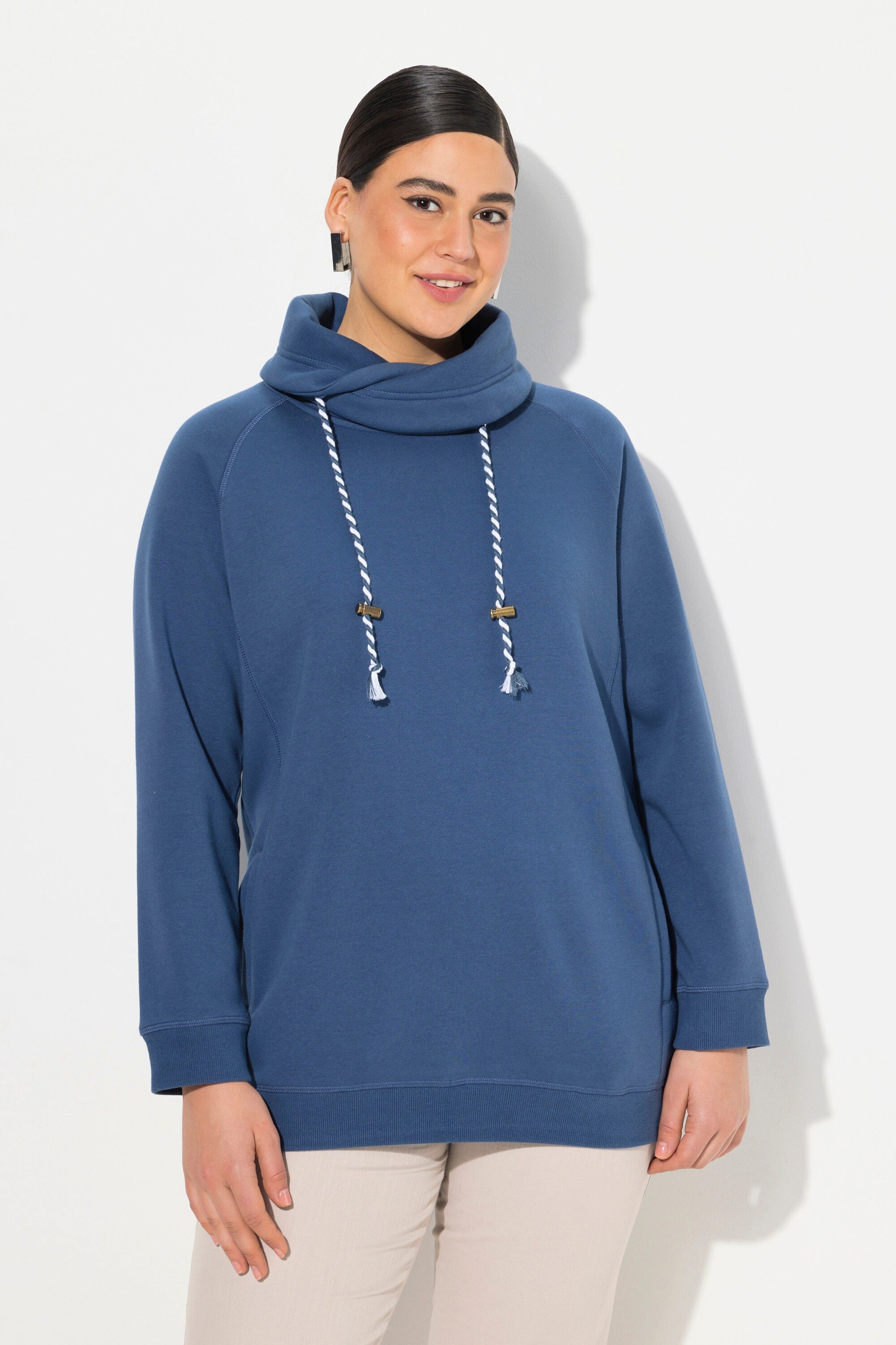 Ulla Popken Sweatshirt Bis 64 Sweatshirt mit Stehkragen Pullover günstig online kaufen