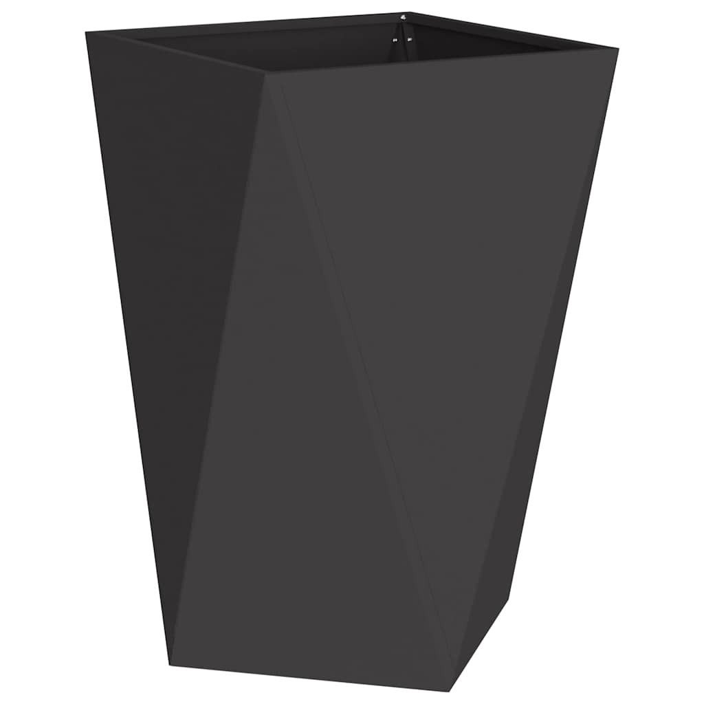 vidaXL Blumentopf Pflanzkübel Schwarz 50 x 50 x 75 cm Stahl (1 St)