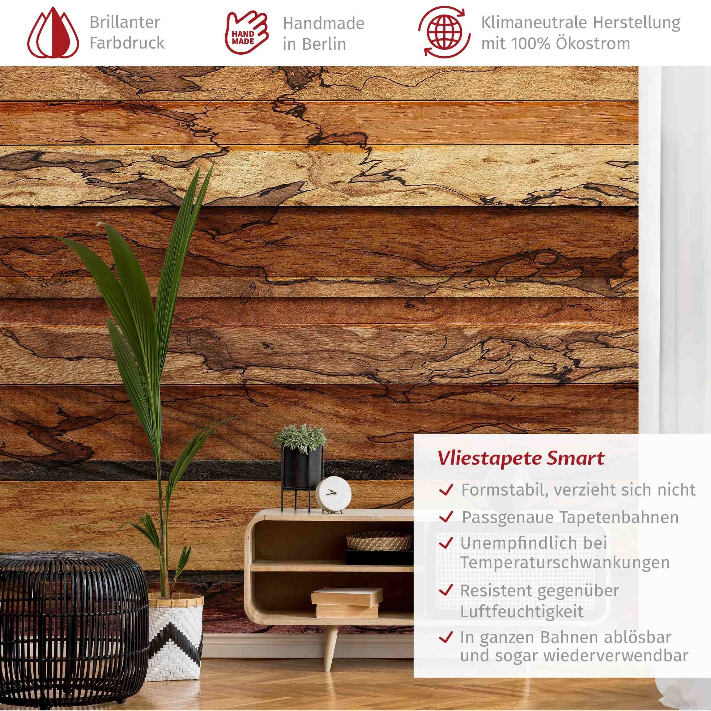 Bilderdepot24 Vliestapete Holzoptik Holzwand Bretter Muster günstig online kaufen