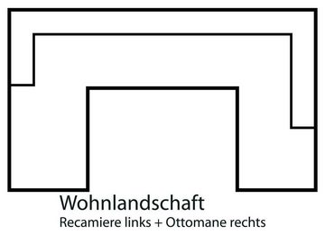 Home affaire Wohnlandschaft Solvei U-Form, Sitztiefenverstellung und Federkern, wahlweise Kopfteilverstellung