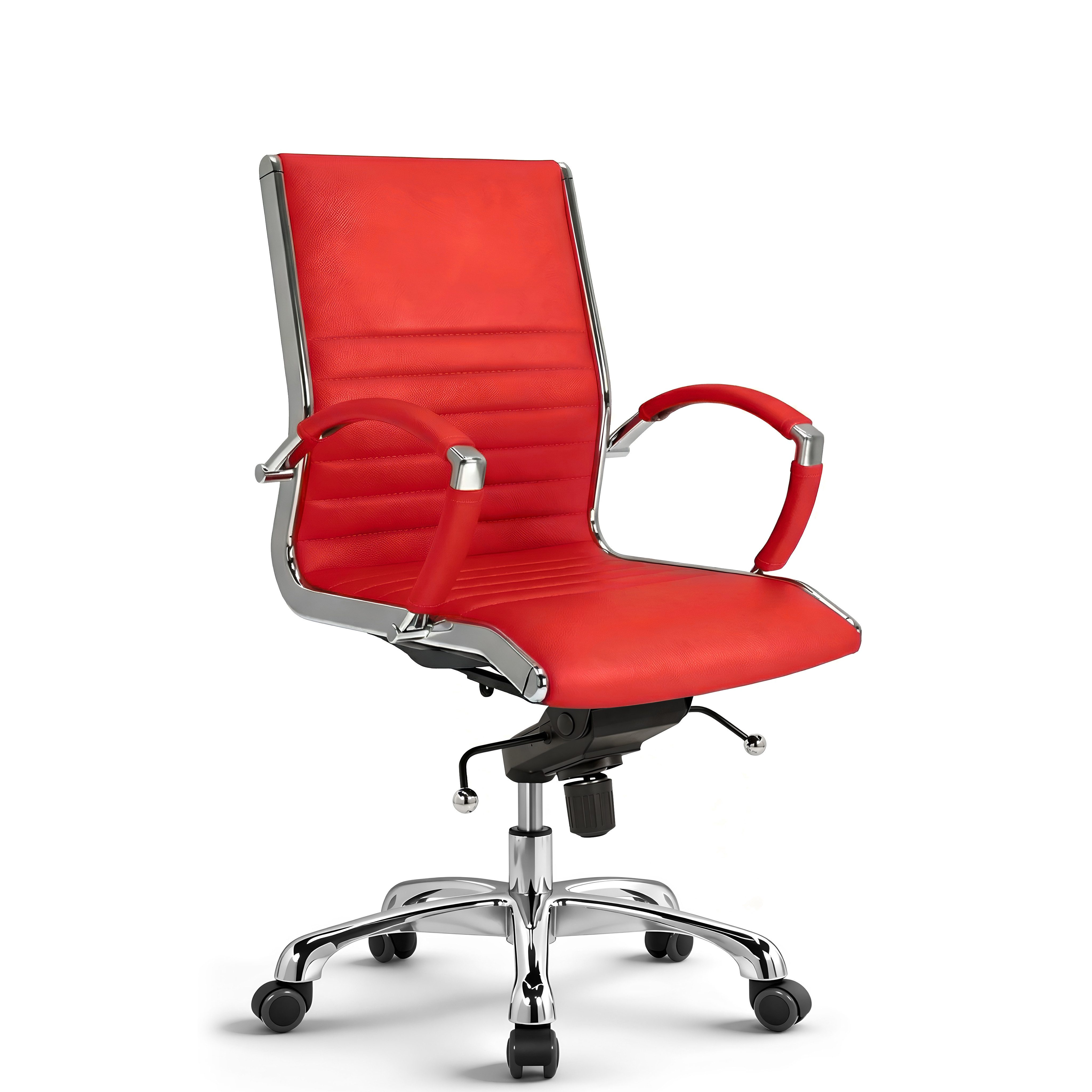 Versee Bürostuhl VERSEE Montreal Schreibtischstuhl Leder - ergonomisch, bis 150kg (Drehstuhl für Home Office und Büro), mit Lendenstütze, höhenverstellbar, gepolstert, Wippmechanik
